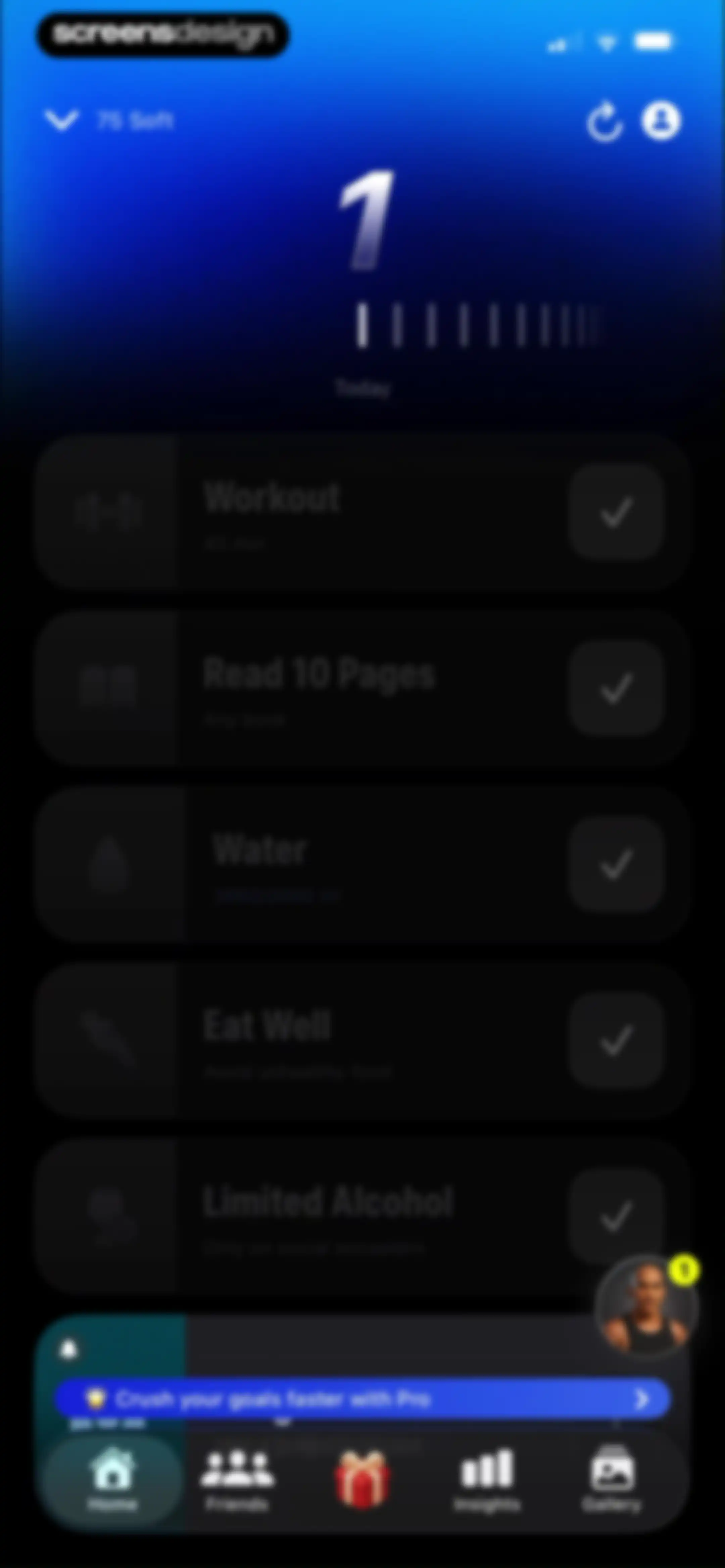75 Days Challenge Tough & Soft screen 52
