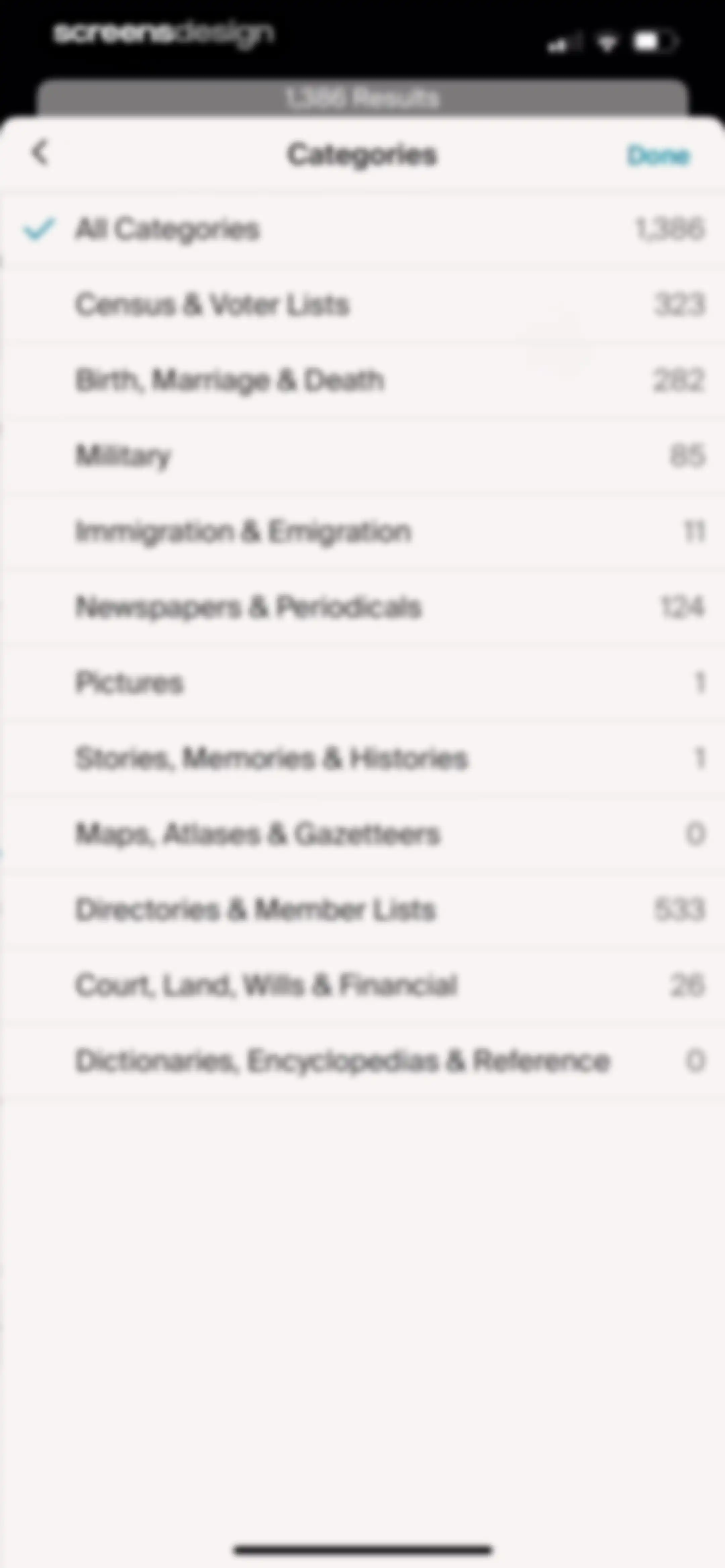Ancestry: Family History & DNA screen 58