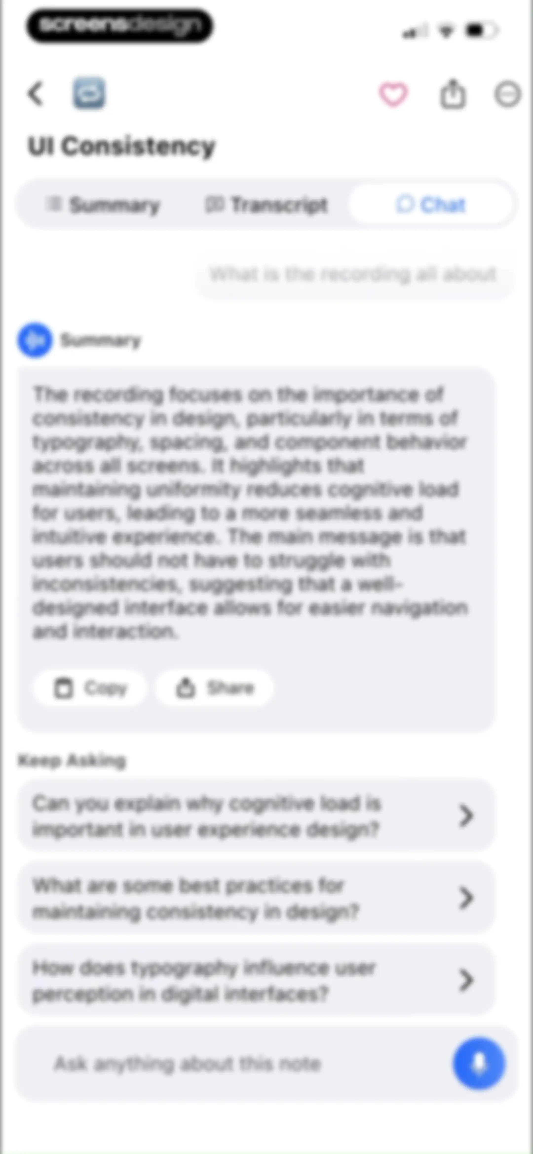 Summary - AI Note Taker screen 55