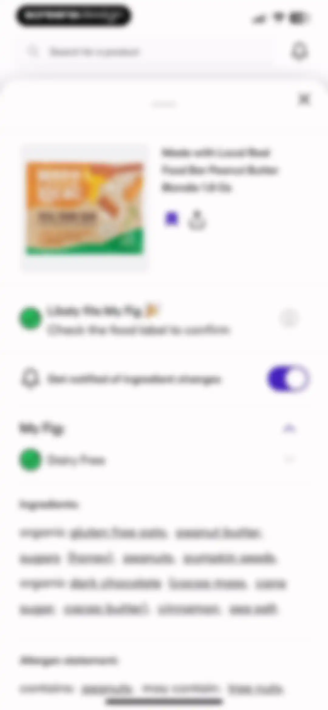 Fig: Food Scanner & Guide screen 31