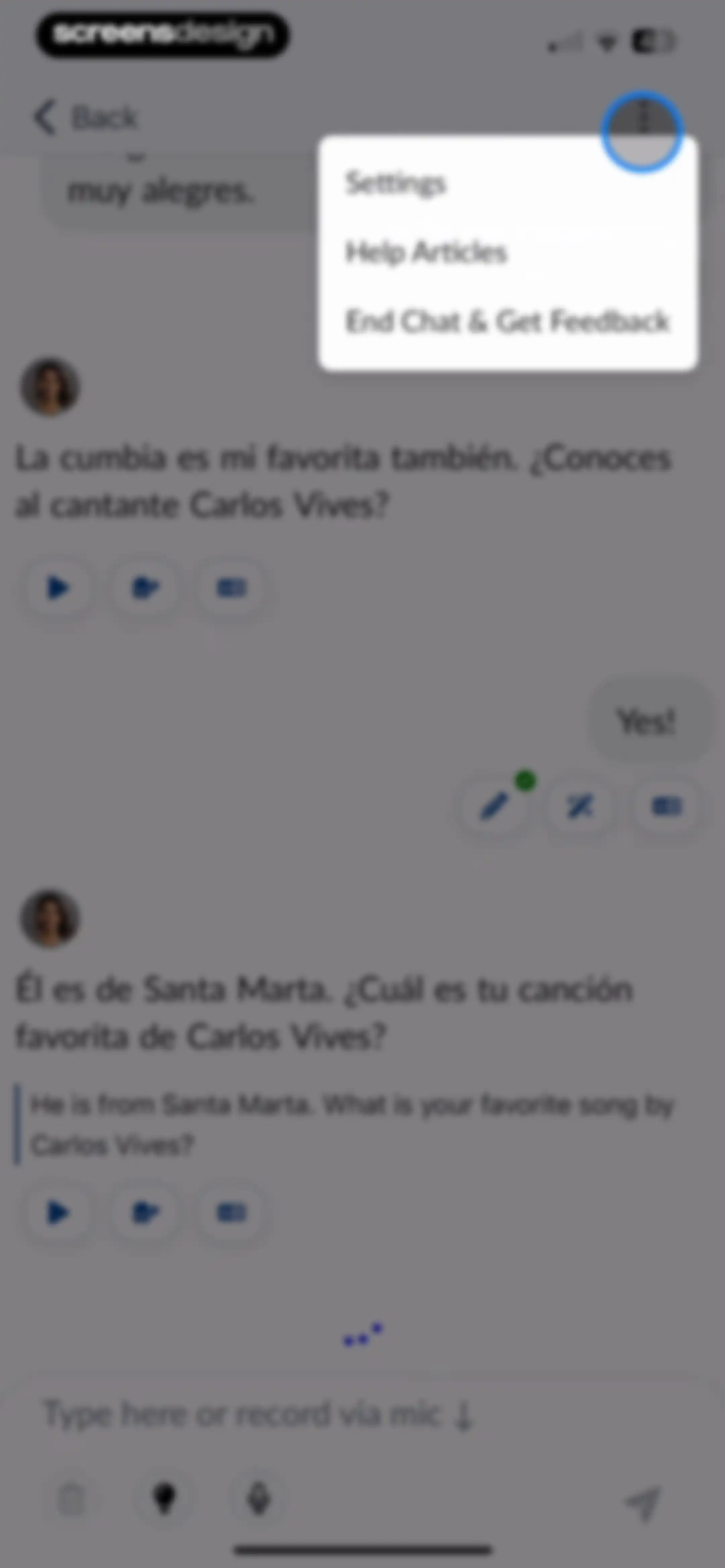 Langua: AI language learning screen 58