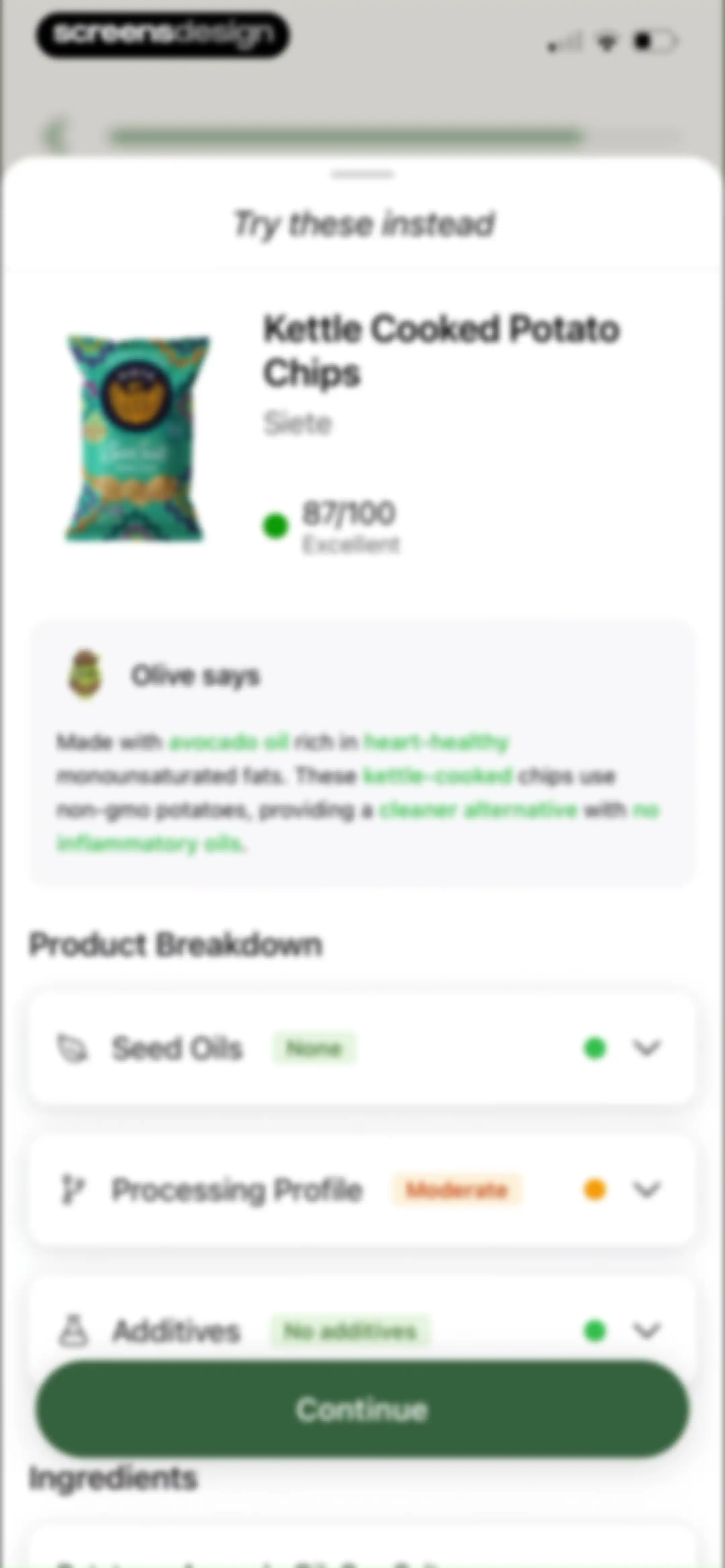 Olive: Food & Cosmetic Scanner screen 33