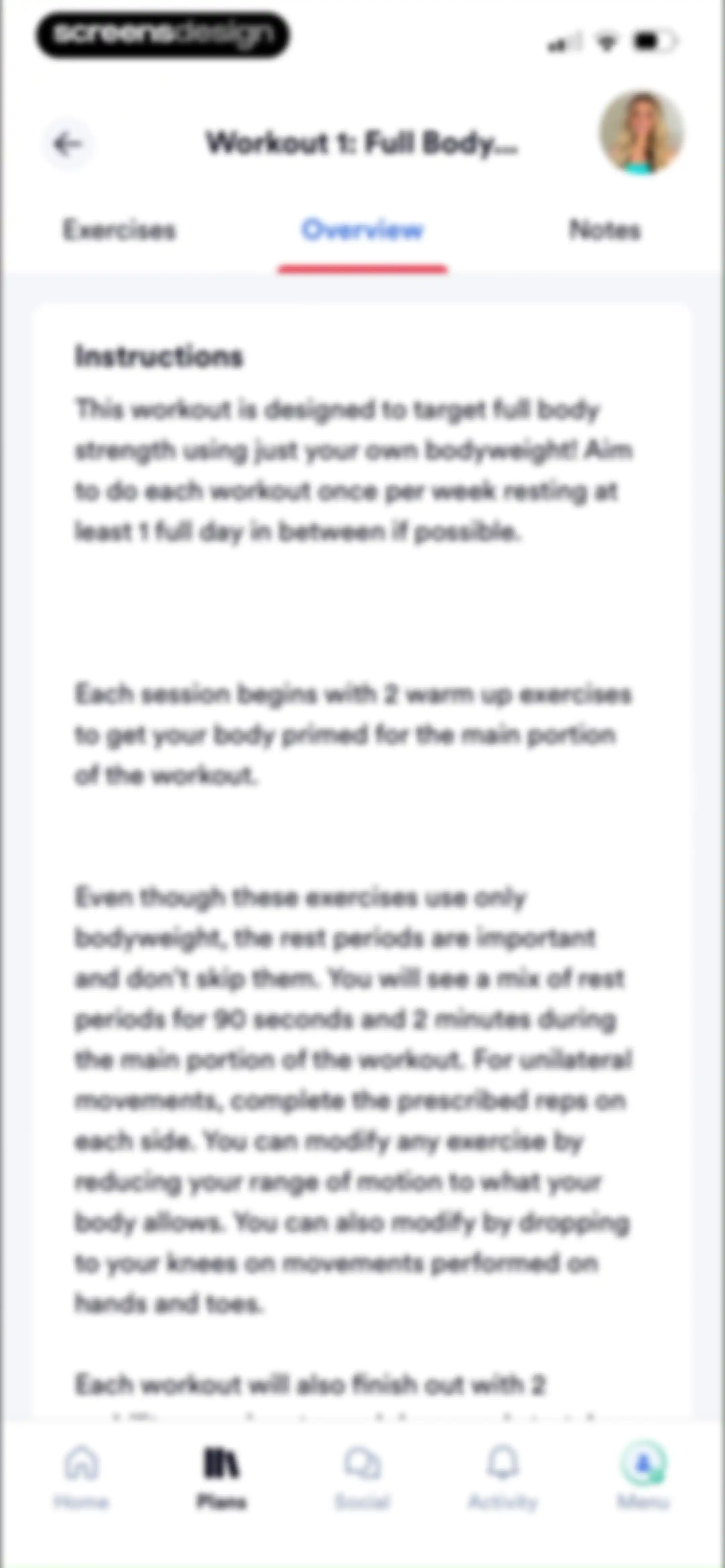 Caliber: Strength Training screen 146