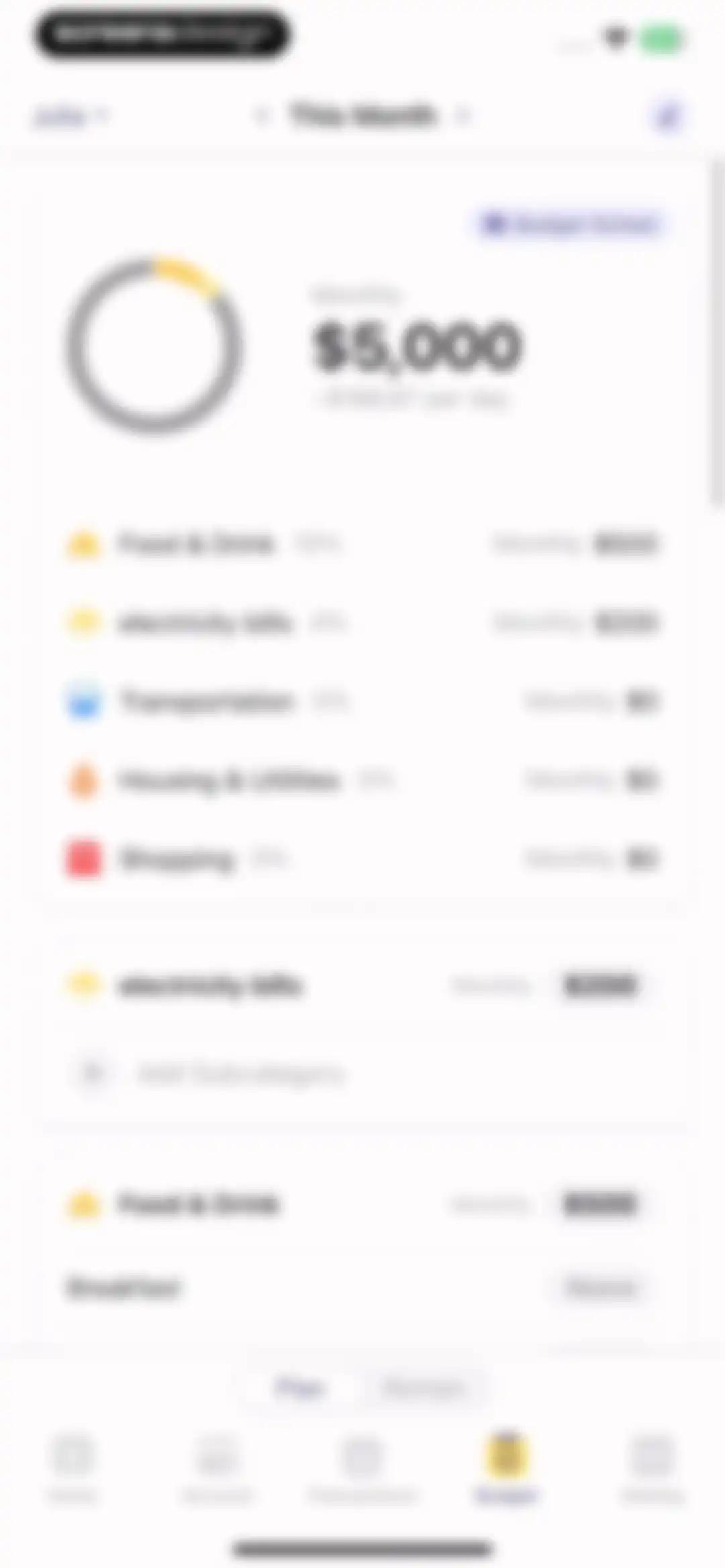 Budget app - spending tracker screen 75