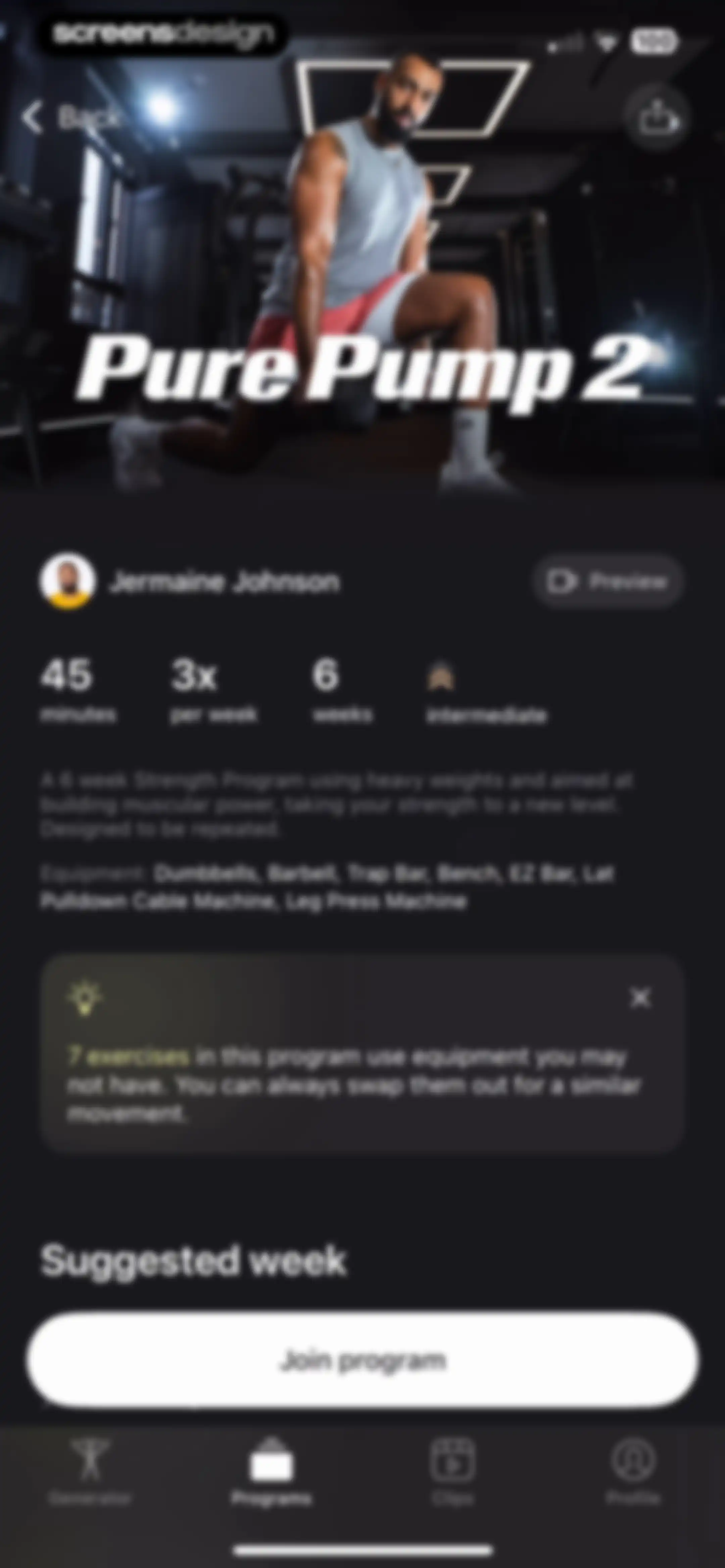 Peloton Strength+ screen 26