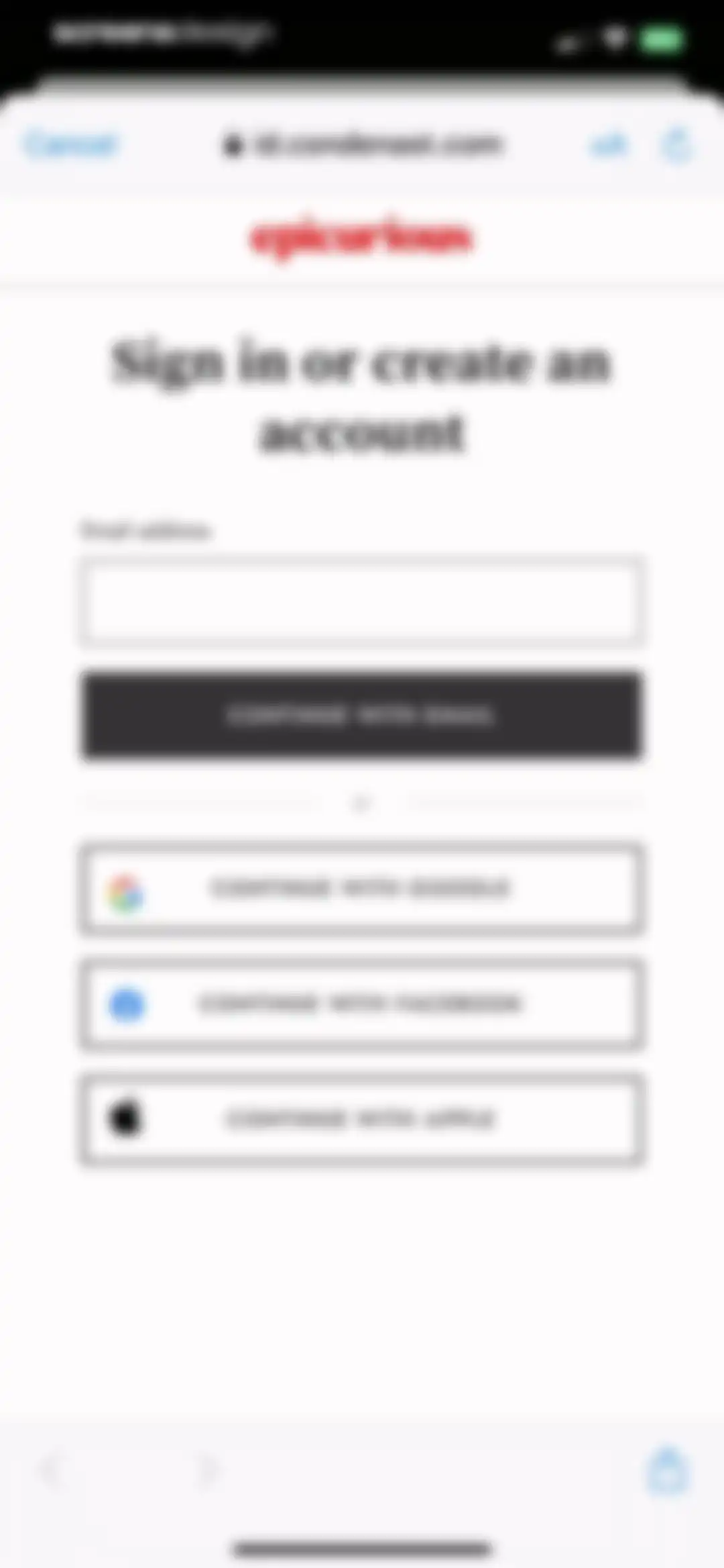 Epicurious screen 6