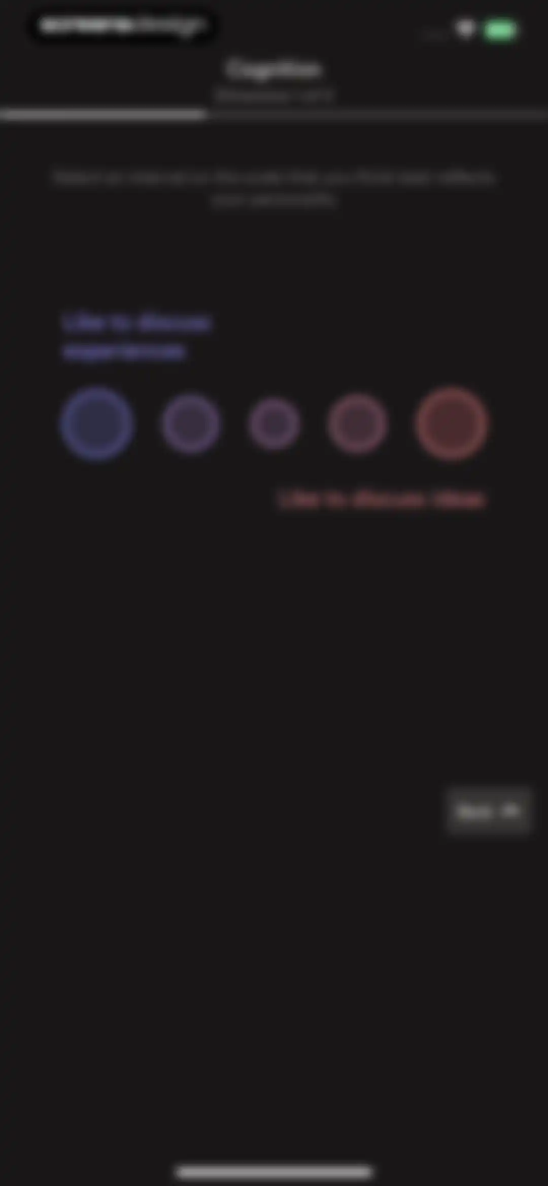 Dimensional: Personality Test screen 24