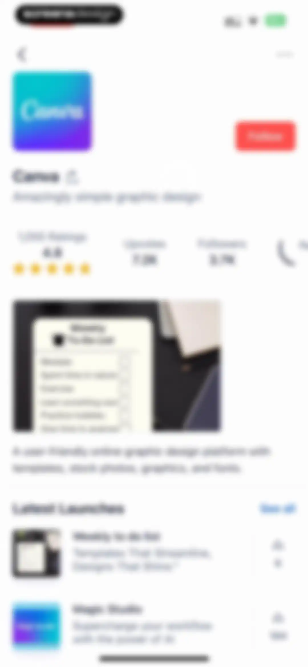 Product Hunt screen 74