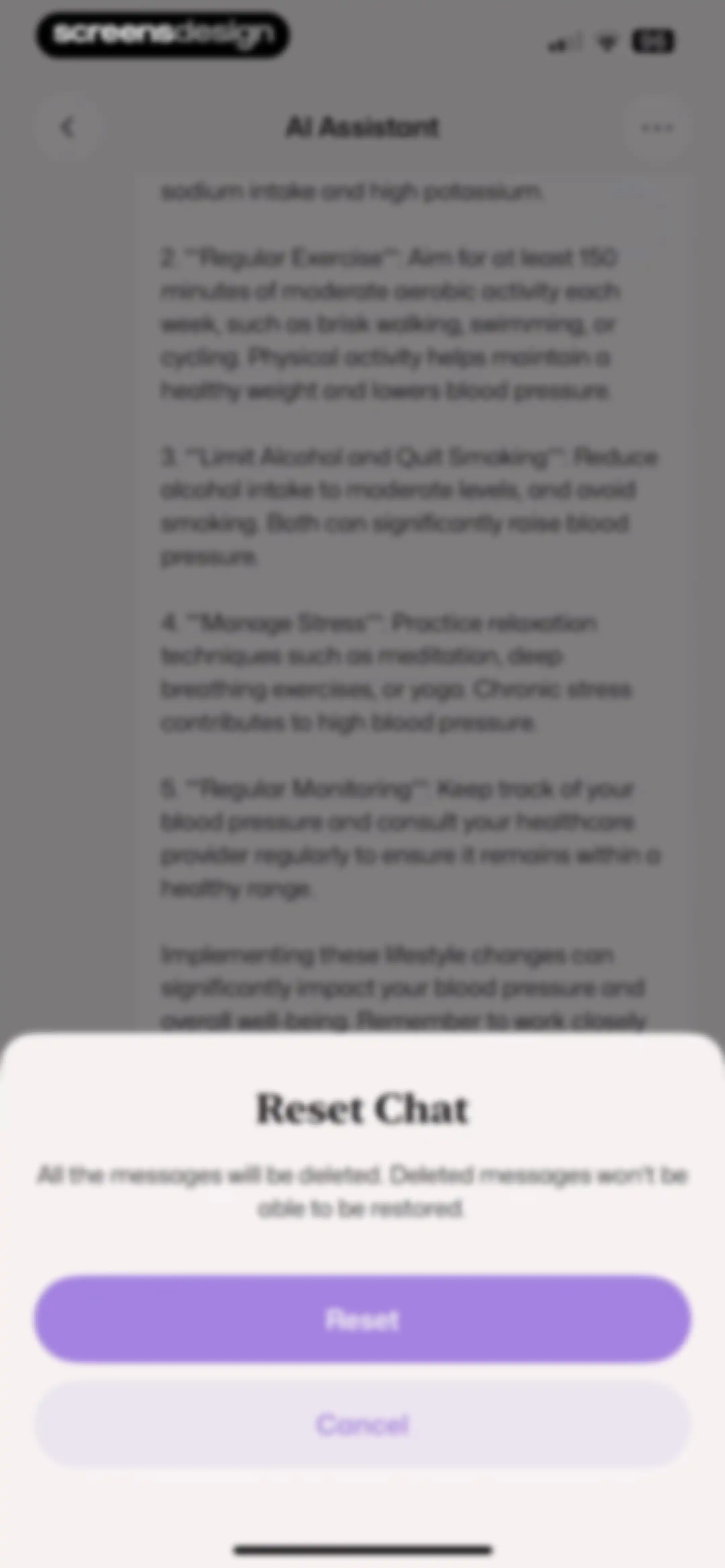 Well AI: Improve Well-being screen 124