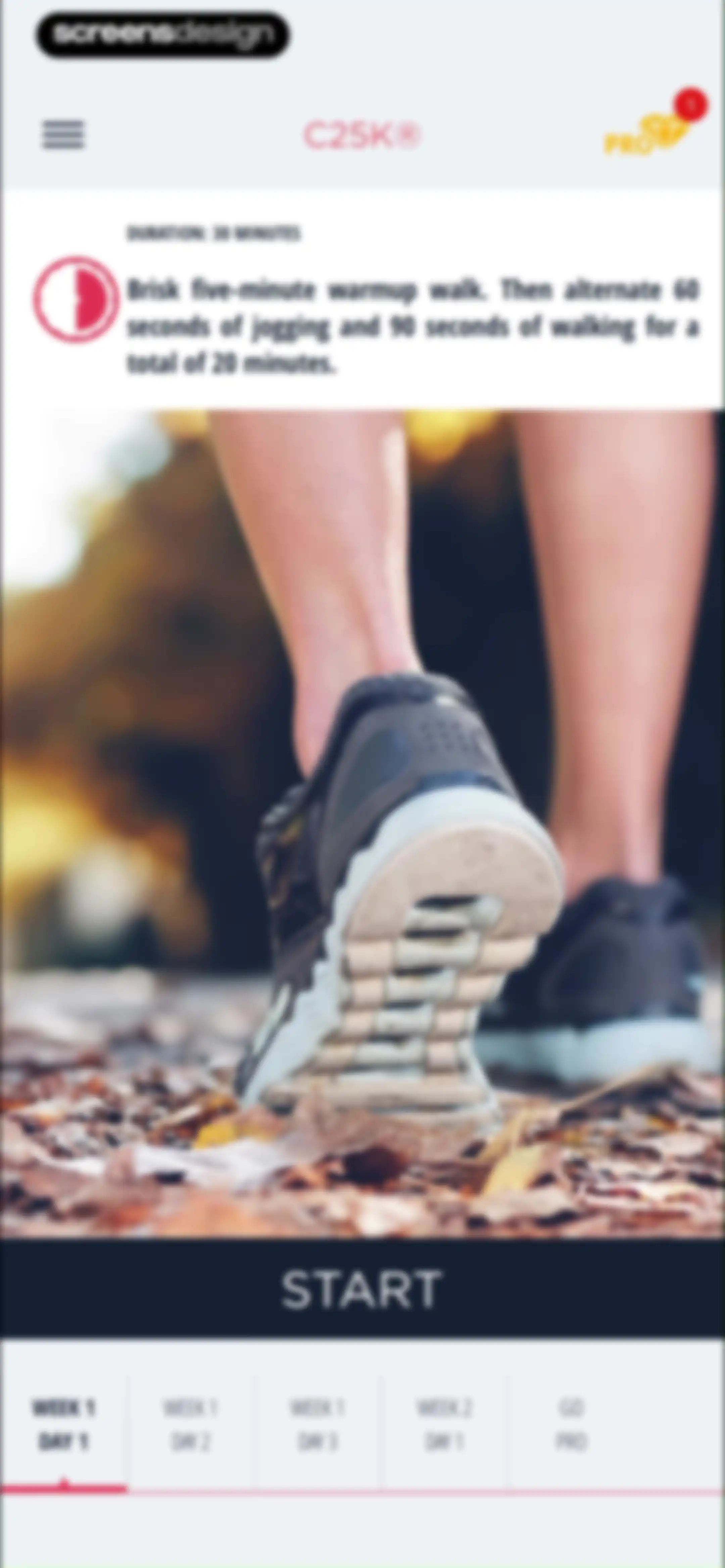 C25K® 5K Running Coach & Map screen 2
