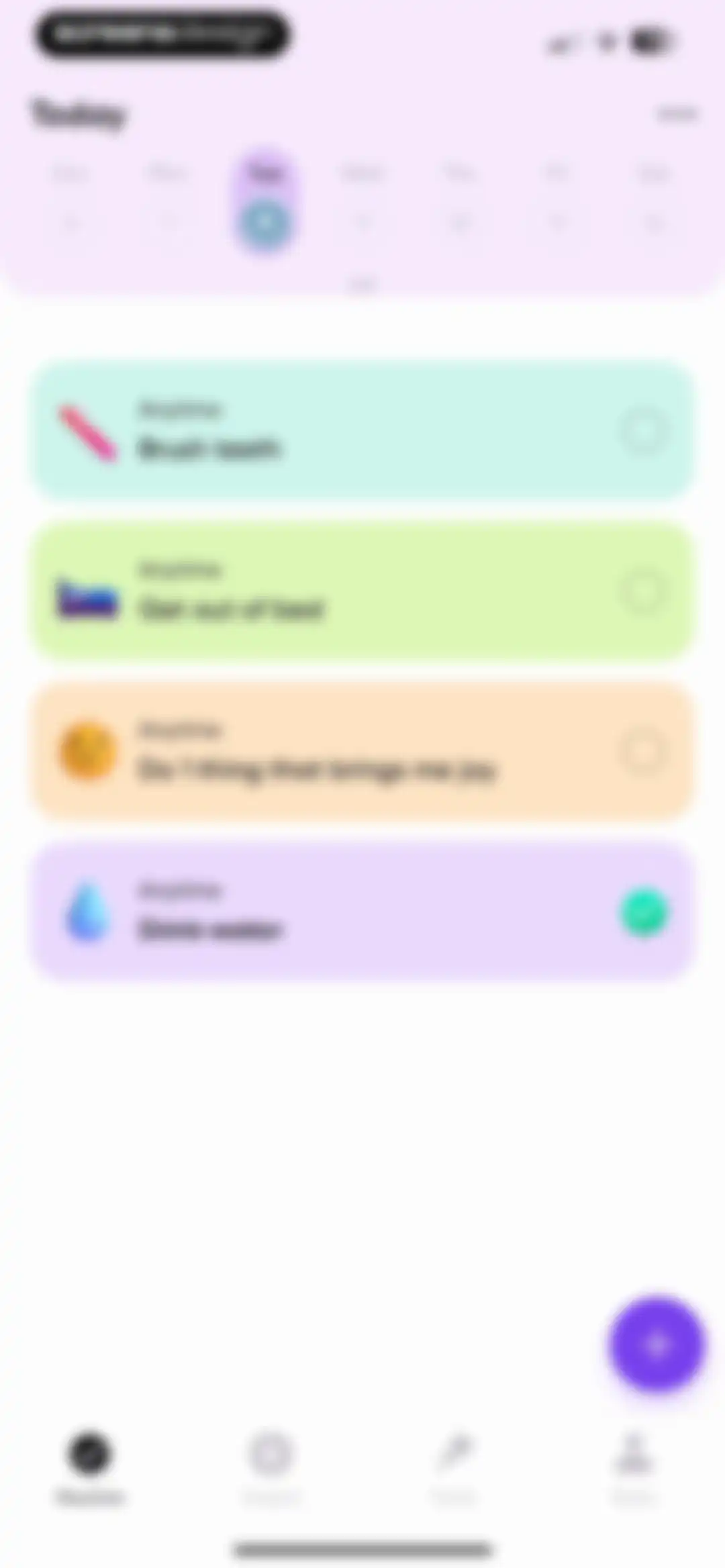 Me+ Lifestyle Routine screen 69