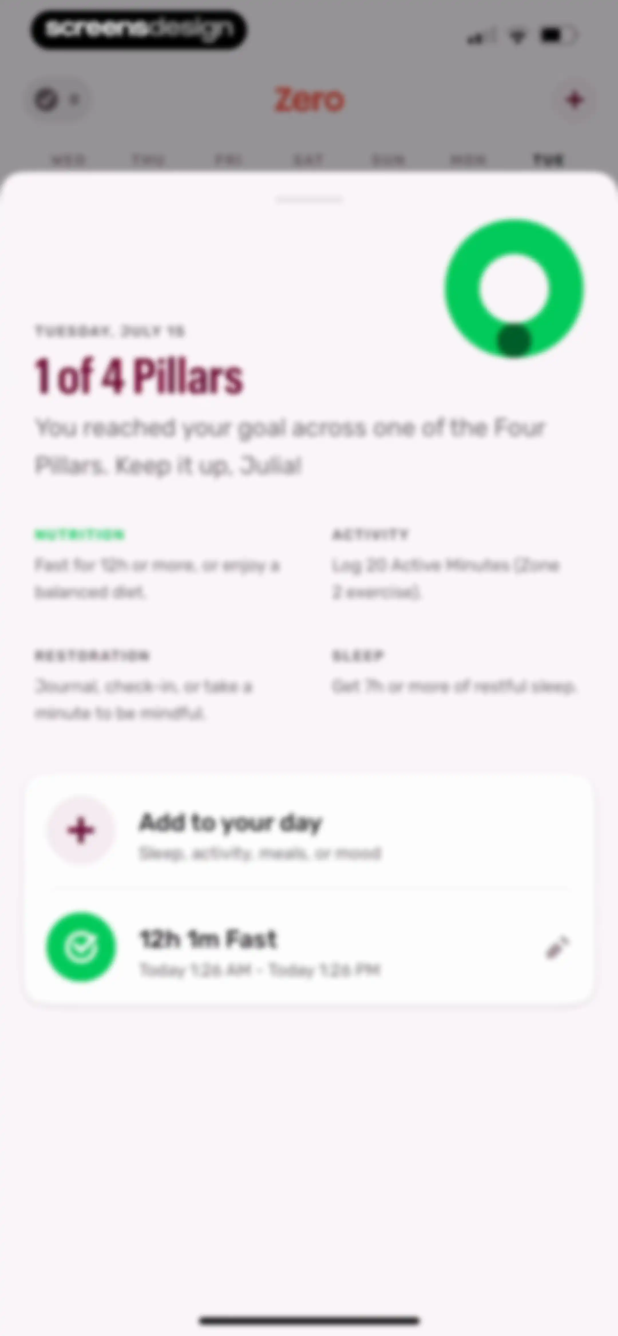 Zero: Fasting & Food Tracker screen 51