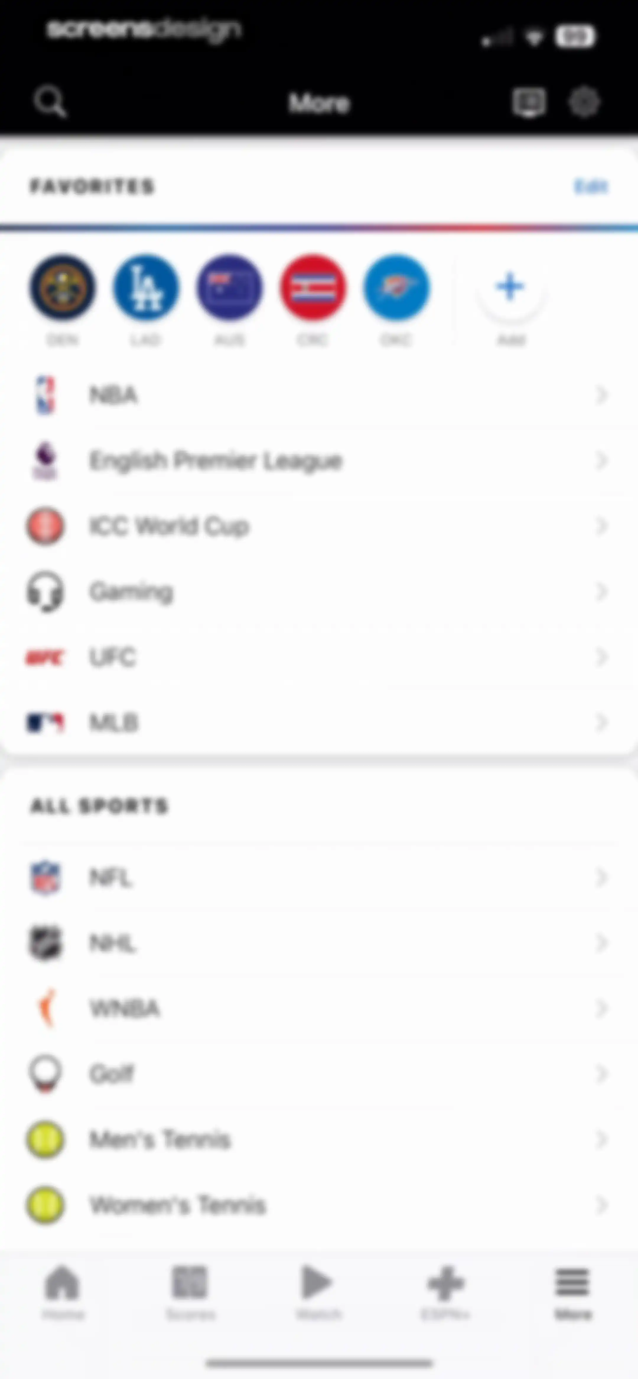 ESPN: Live Sports & Scores screen 89