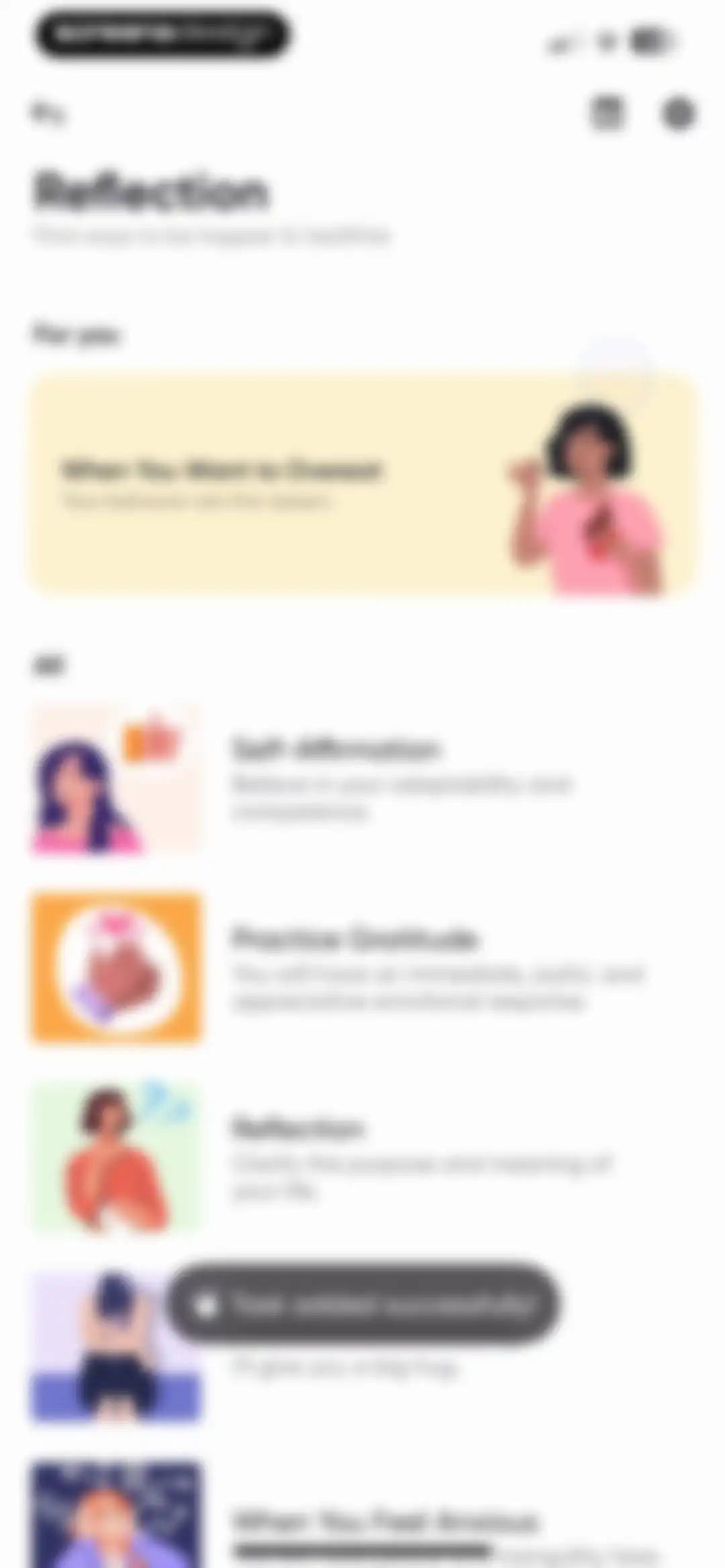 Me+ Lifestyle Routine screen 163