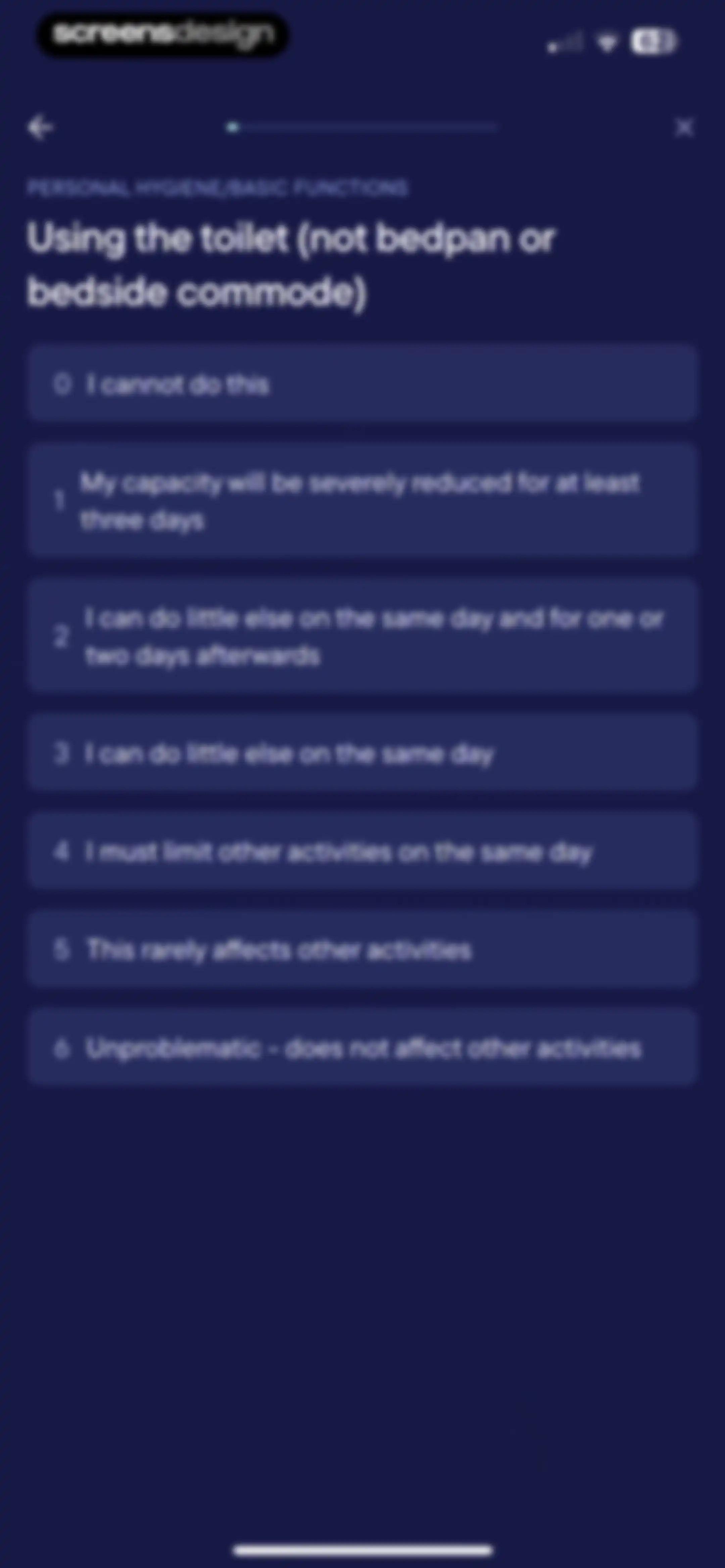 Visible: Pacing for illness screen 62