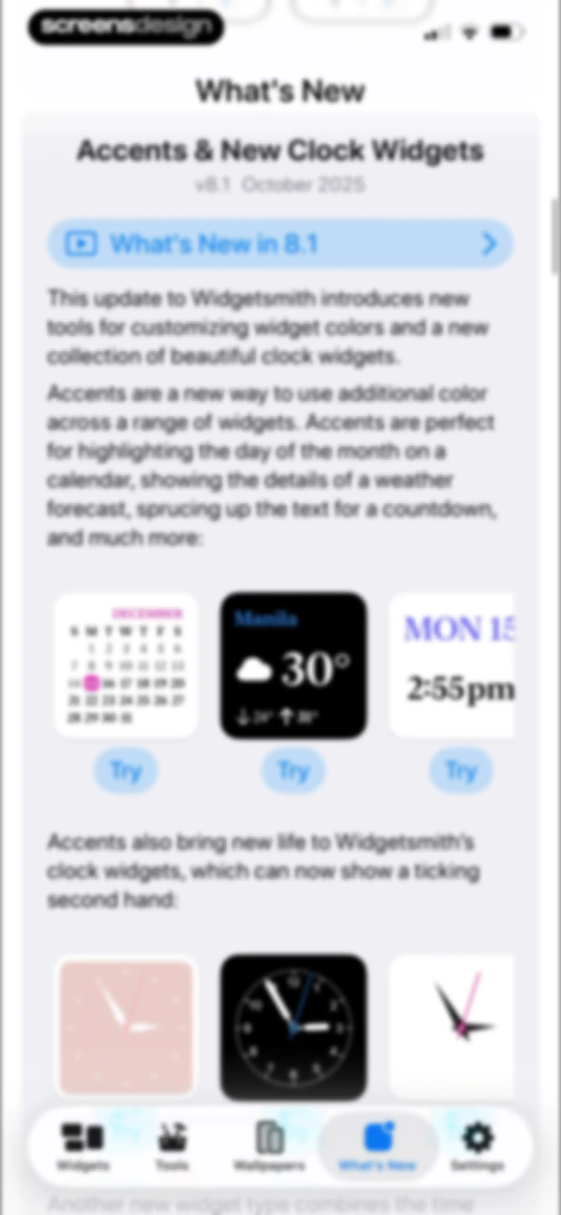 Widgetsmith screen 123