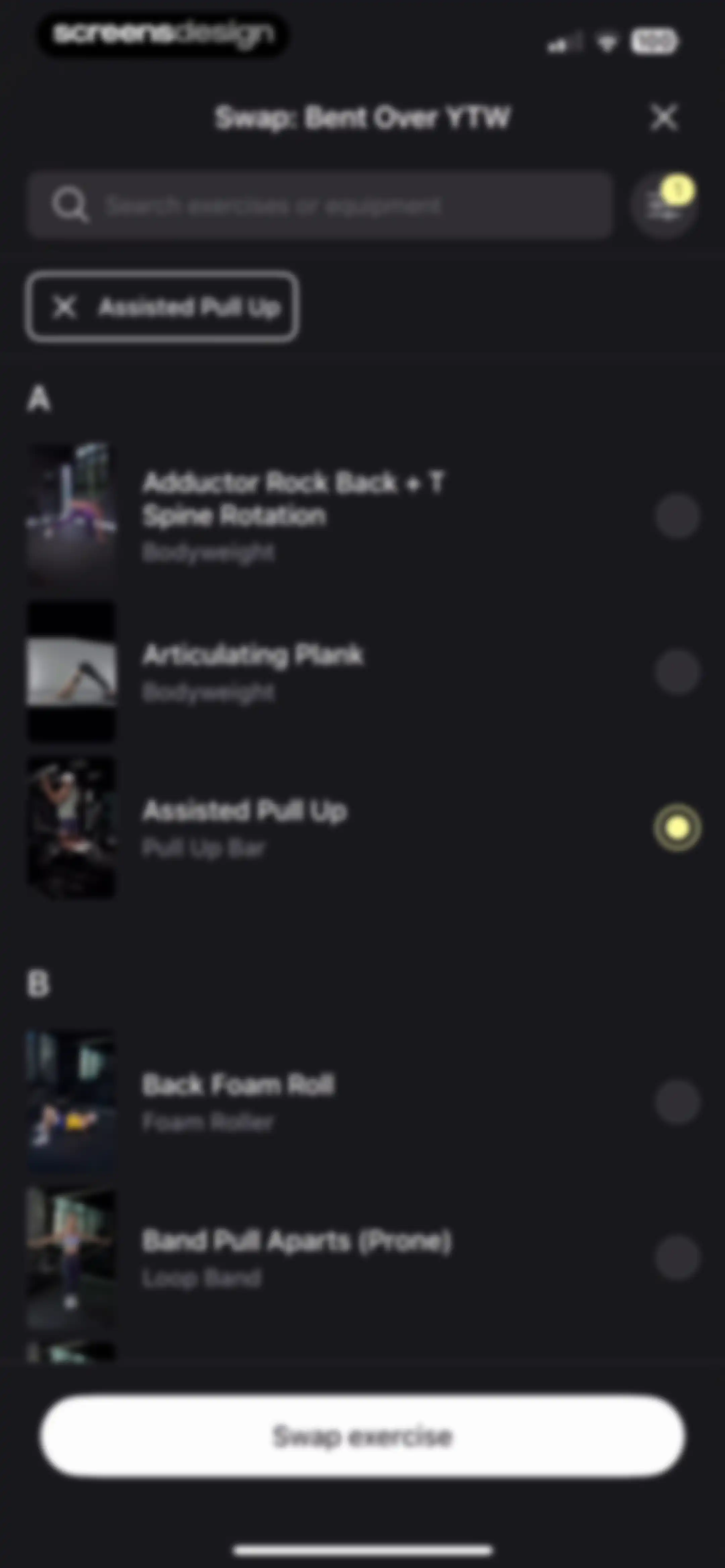 Peloton Strength+ screen 47