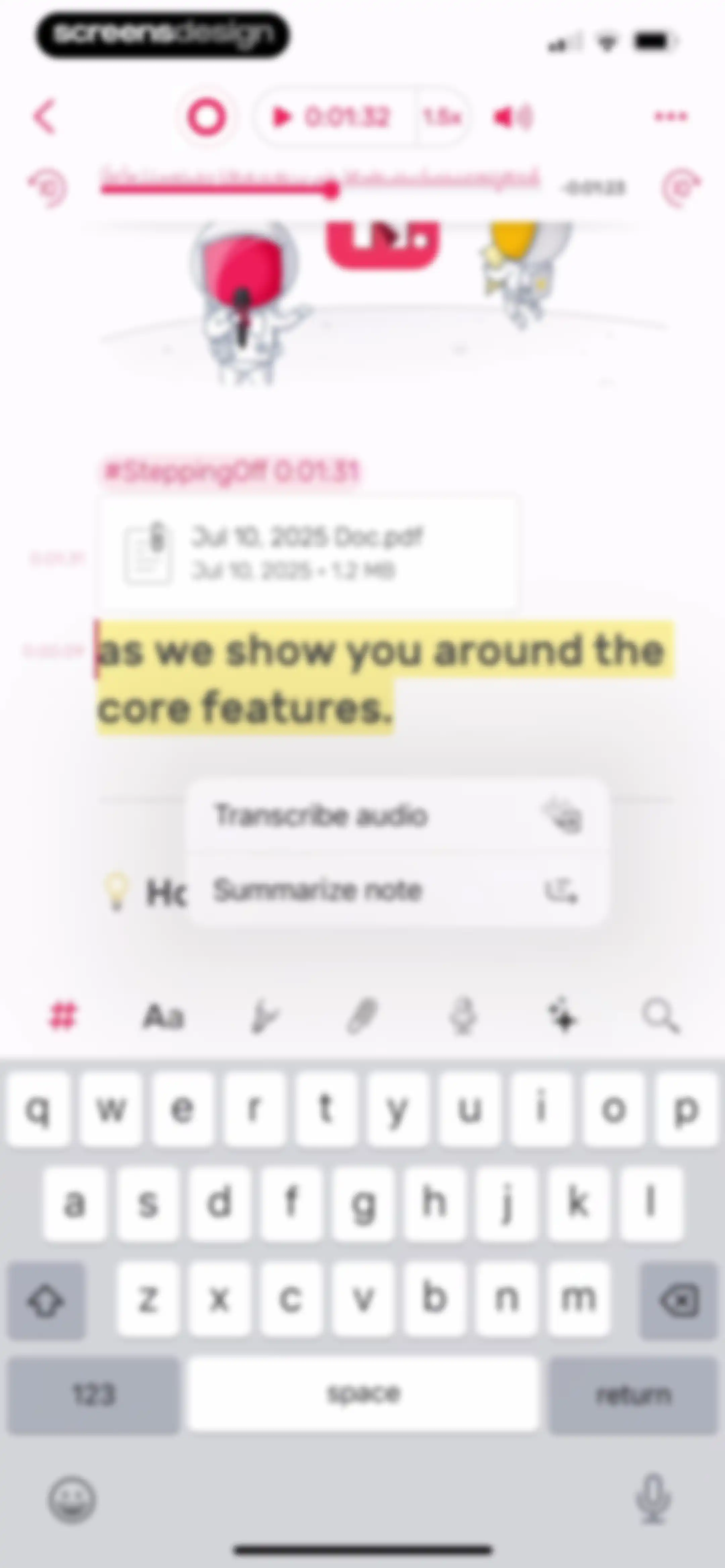 Noted: Record & AI Transcribe screen 41
