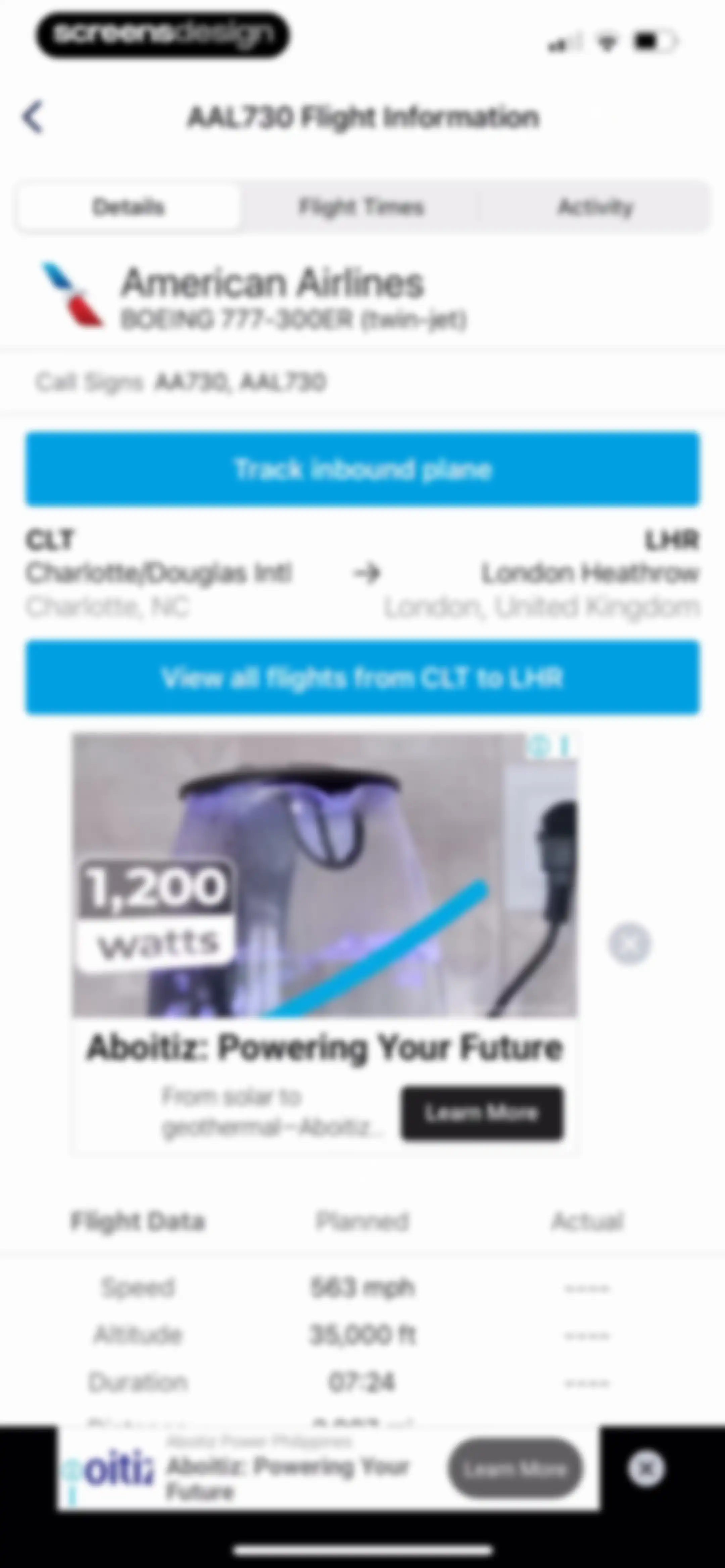 FlightAware Flight Tracker screen 26