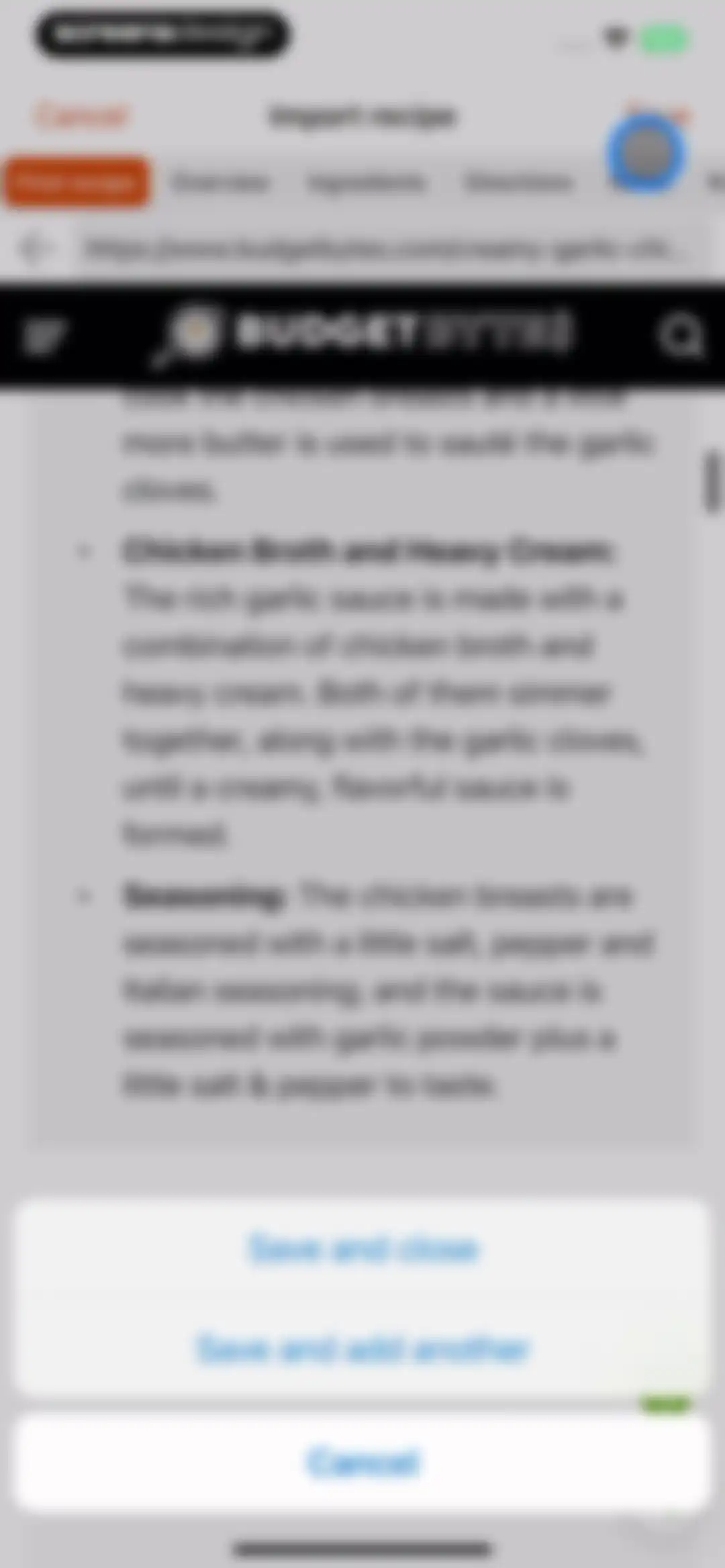 Recipe Keeper screen 57