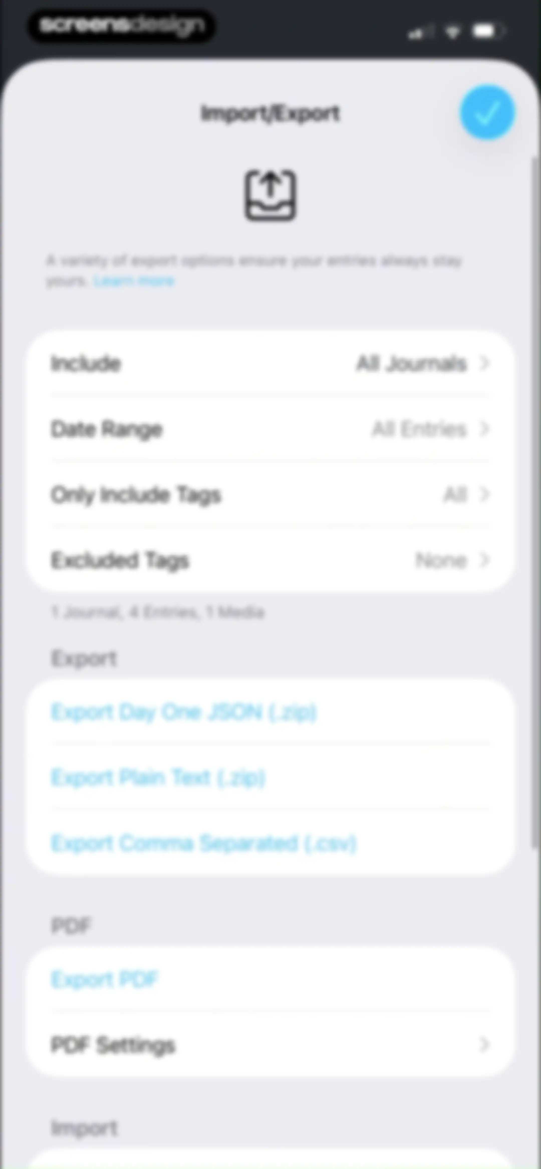 Day One: Daily Journal & Diary screen 67
