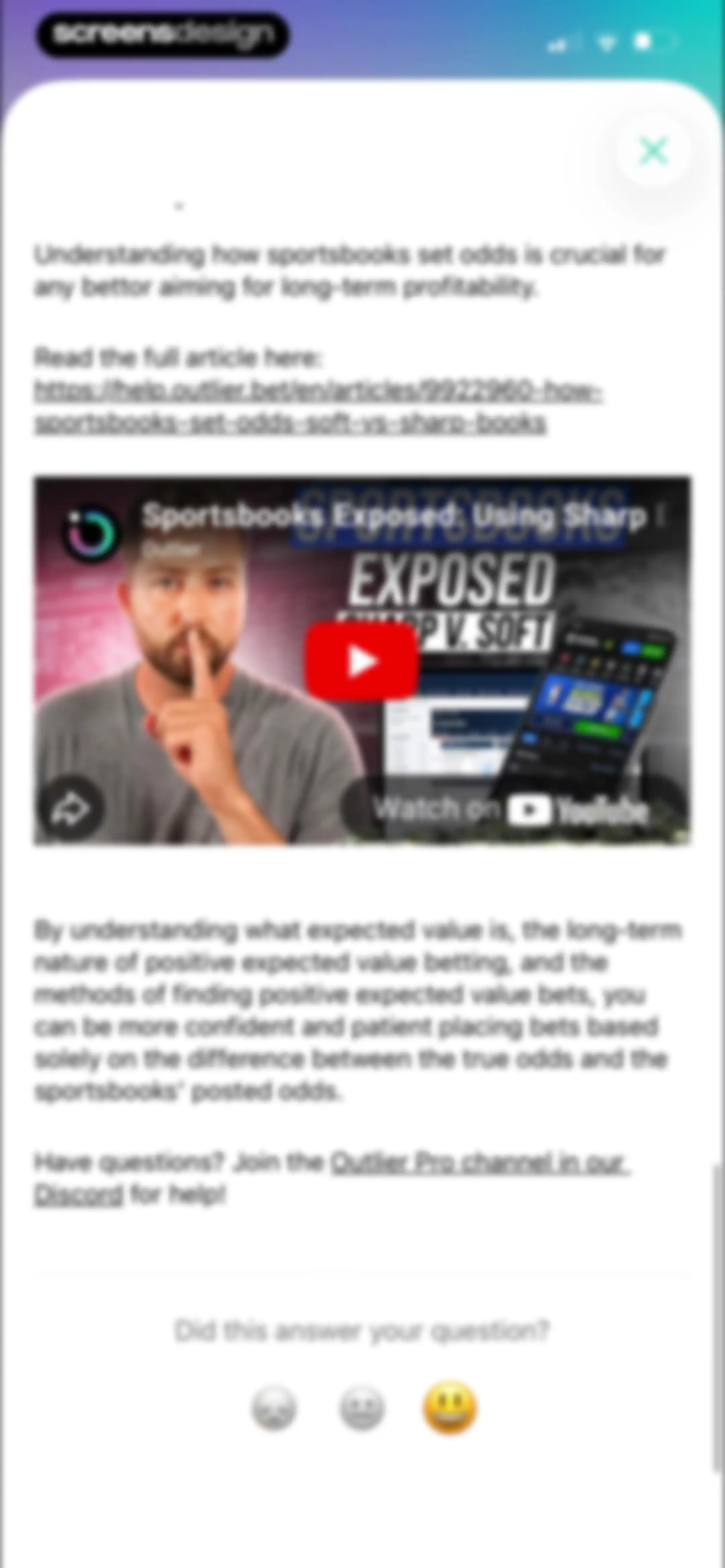 Outlier: Smart Sports Betting screen 109