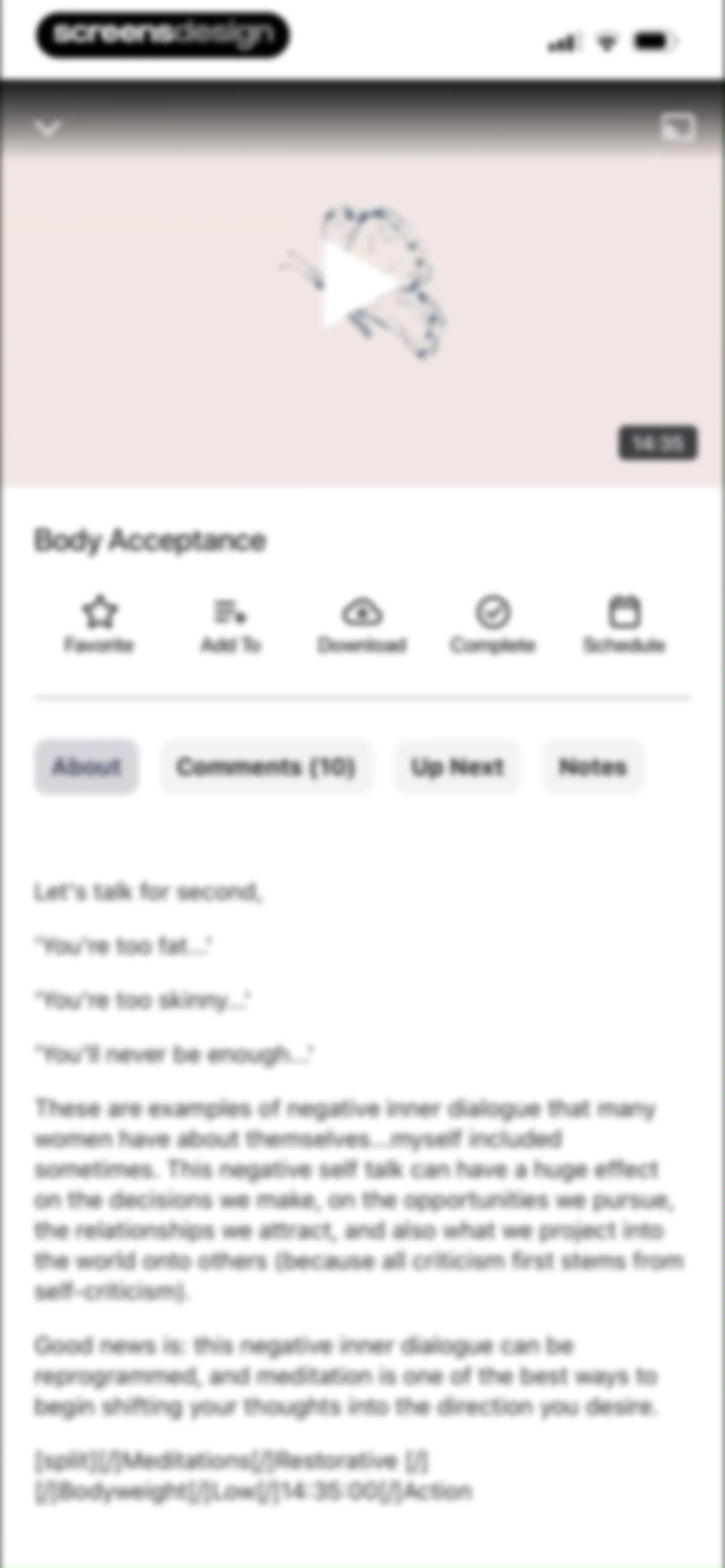 Barre Definition screen 65