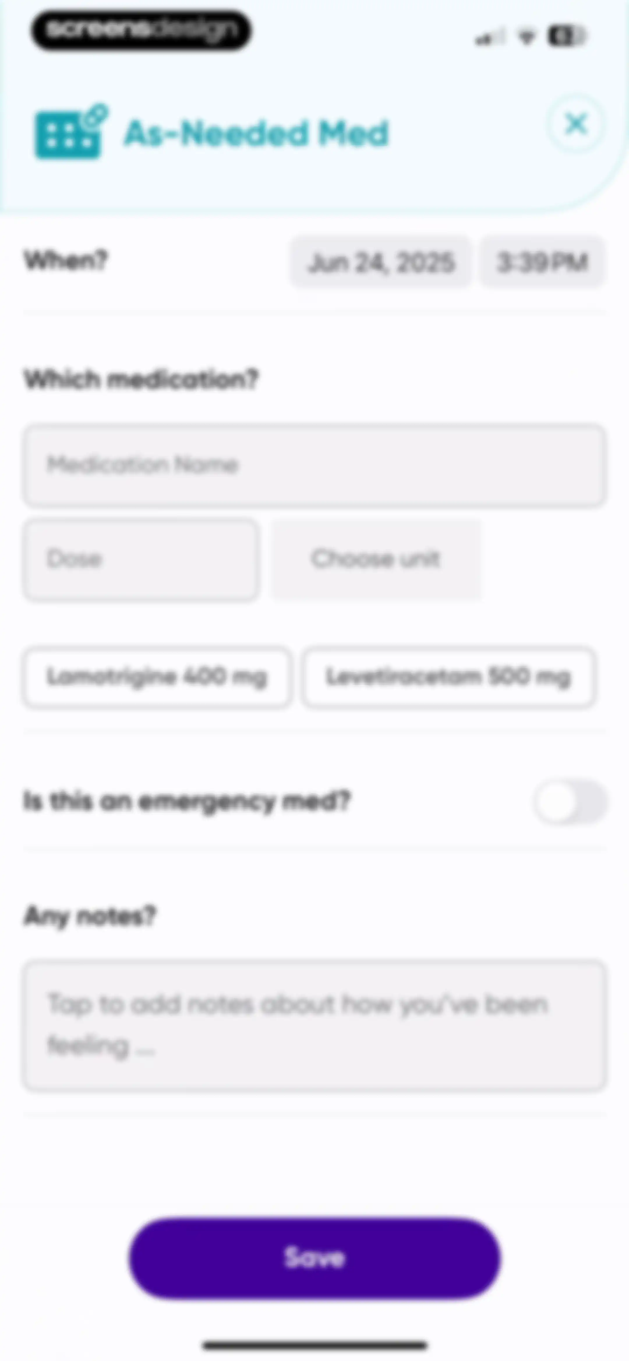 Epsy: Seizure Log for Epilepsy screen 44