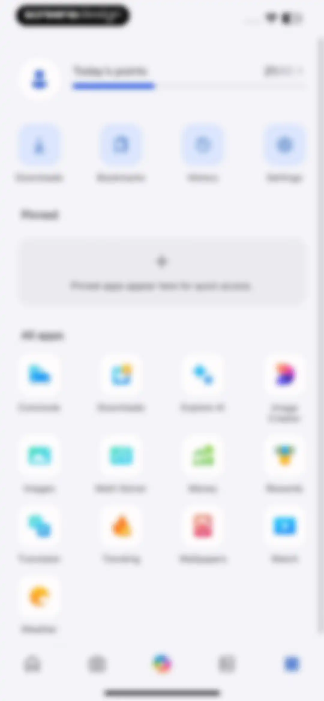 Microsoft Bing Search screen 219