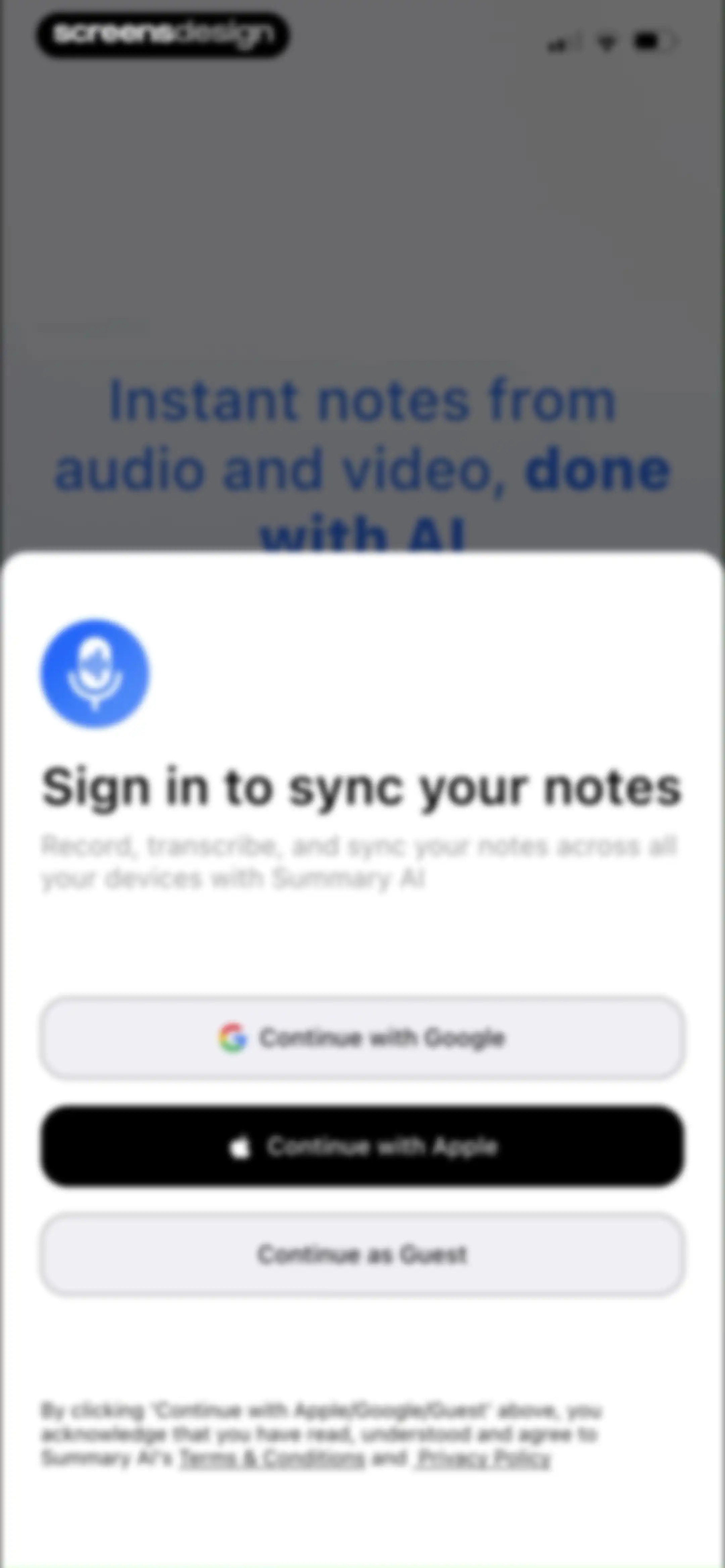 Summary - AI Note Taker screen 4