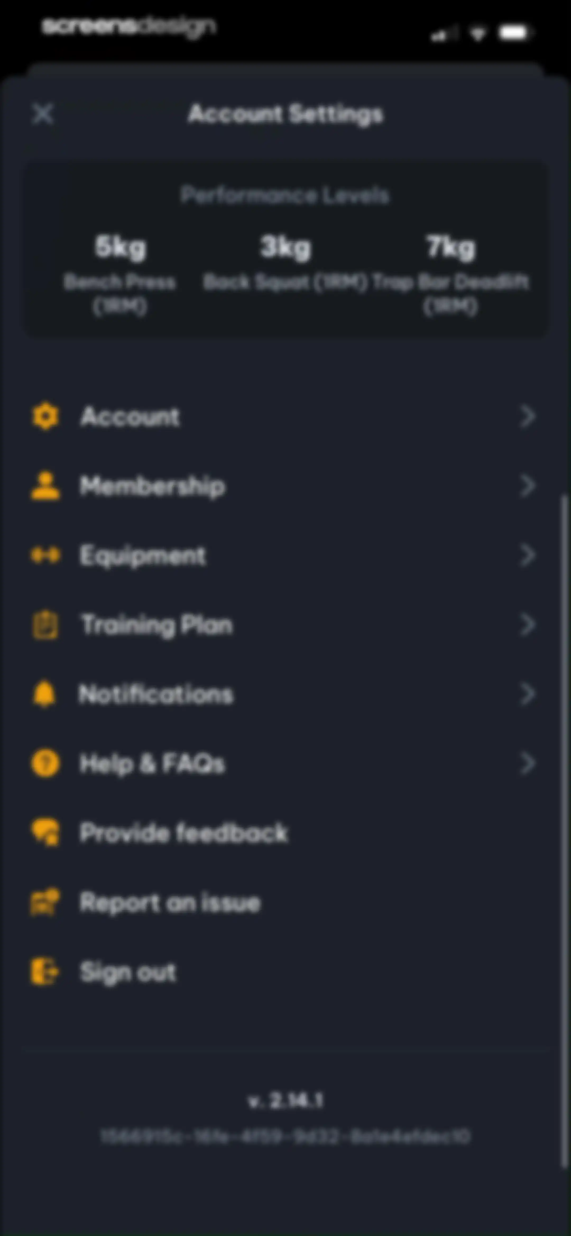 Peak Strength screen 84