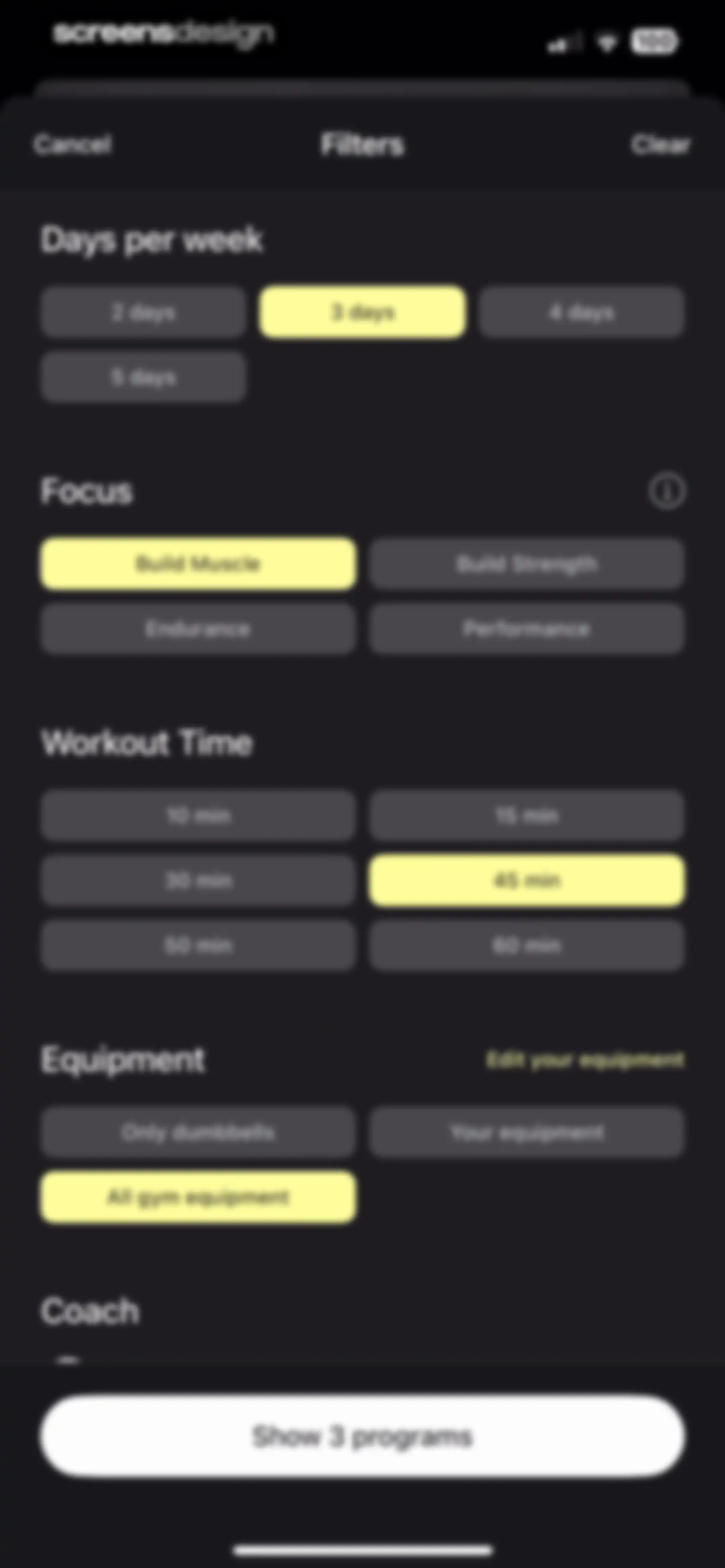 Peloton Strength+ screen 84