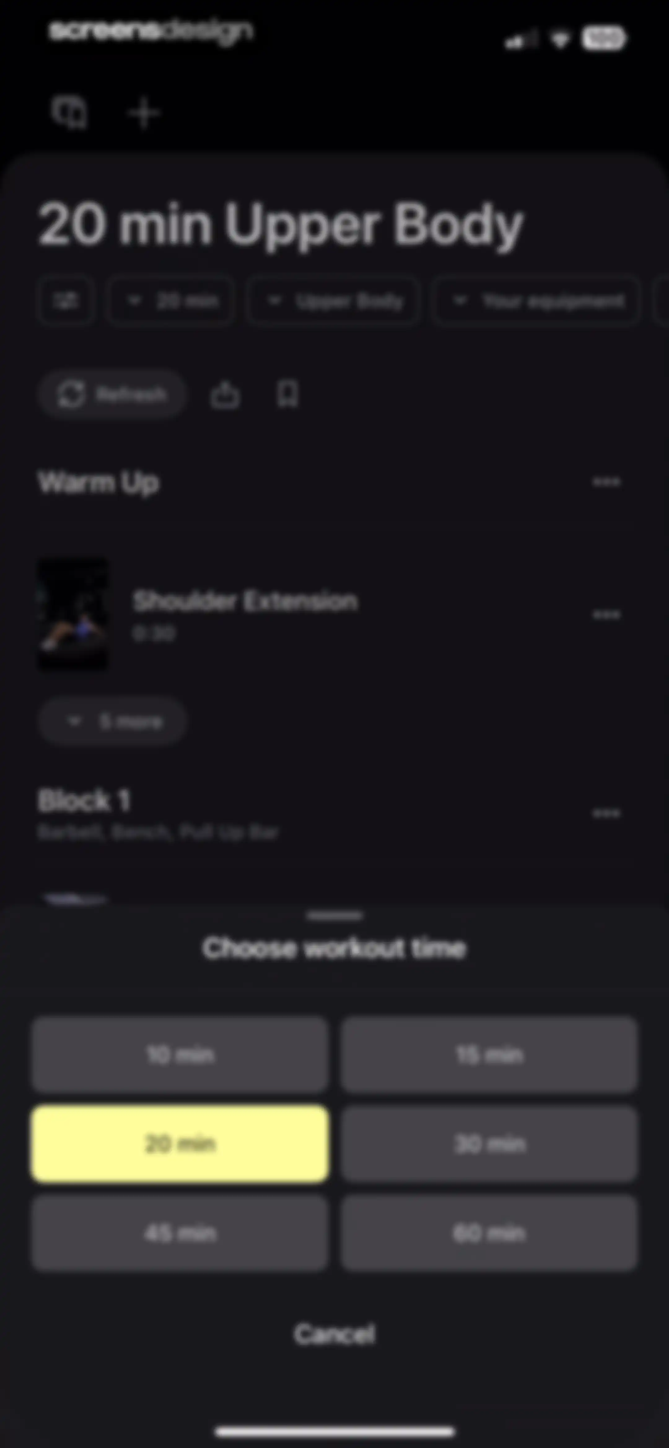 Peloton Strength+ screen 92
