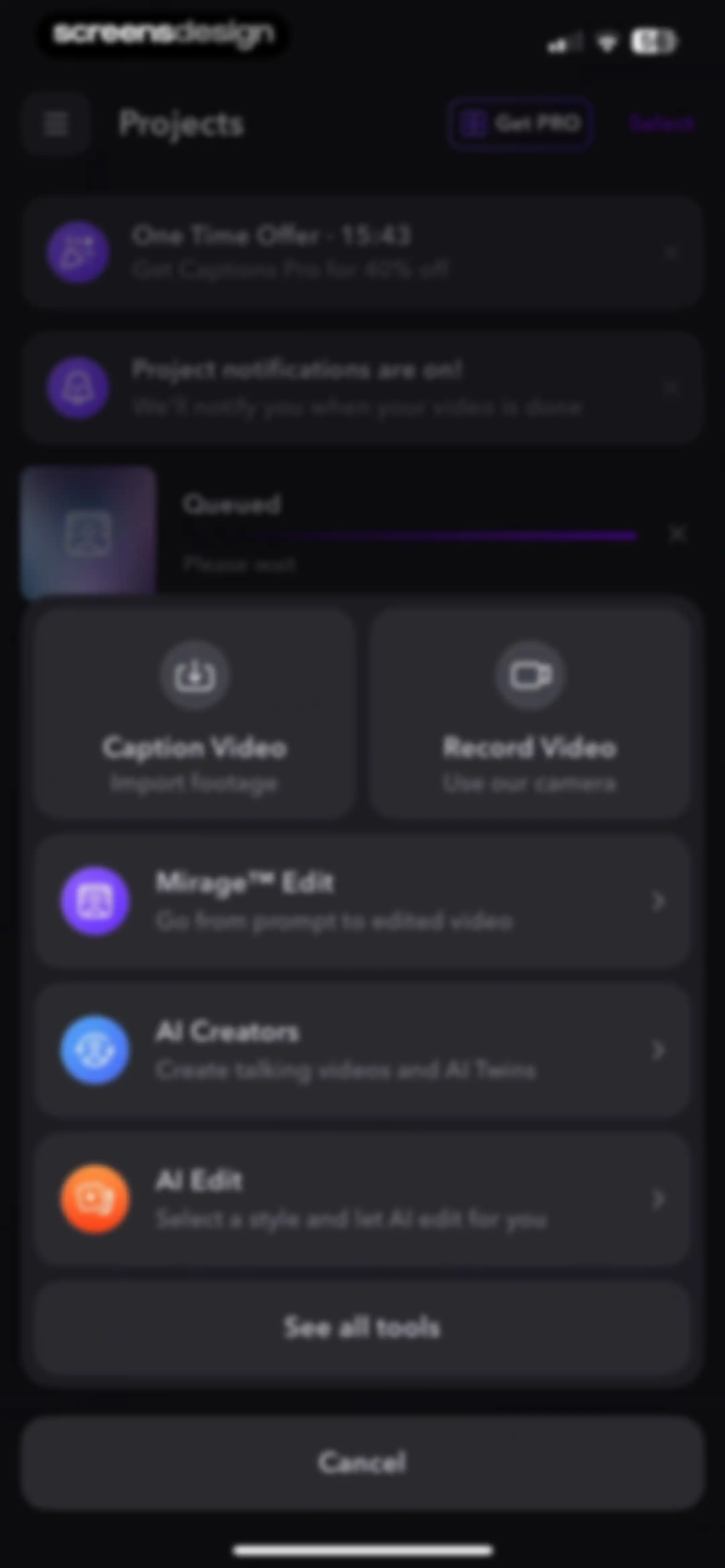 Captions: AI Edits Your Video screen 86