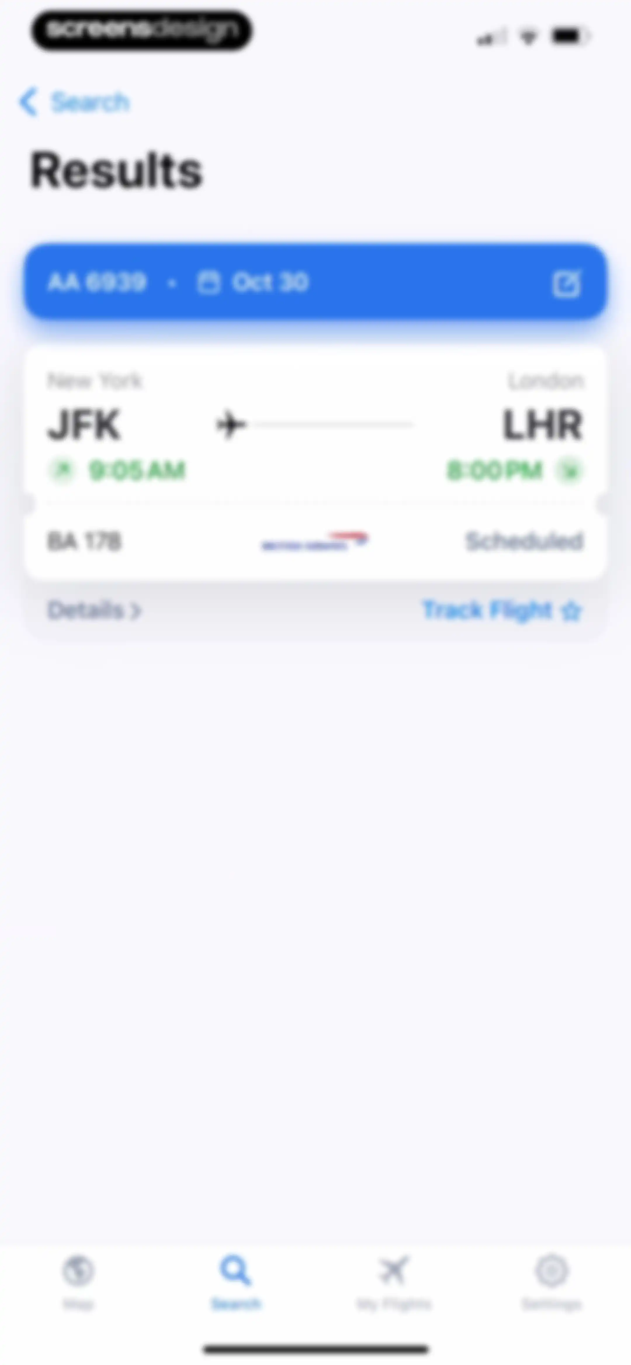 Flight Tracker + screen 76