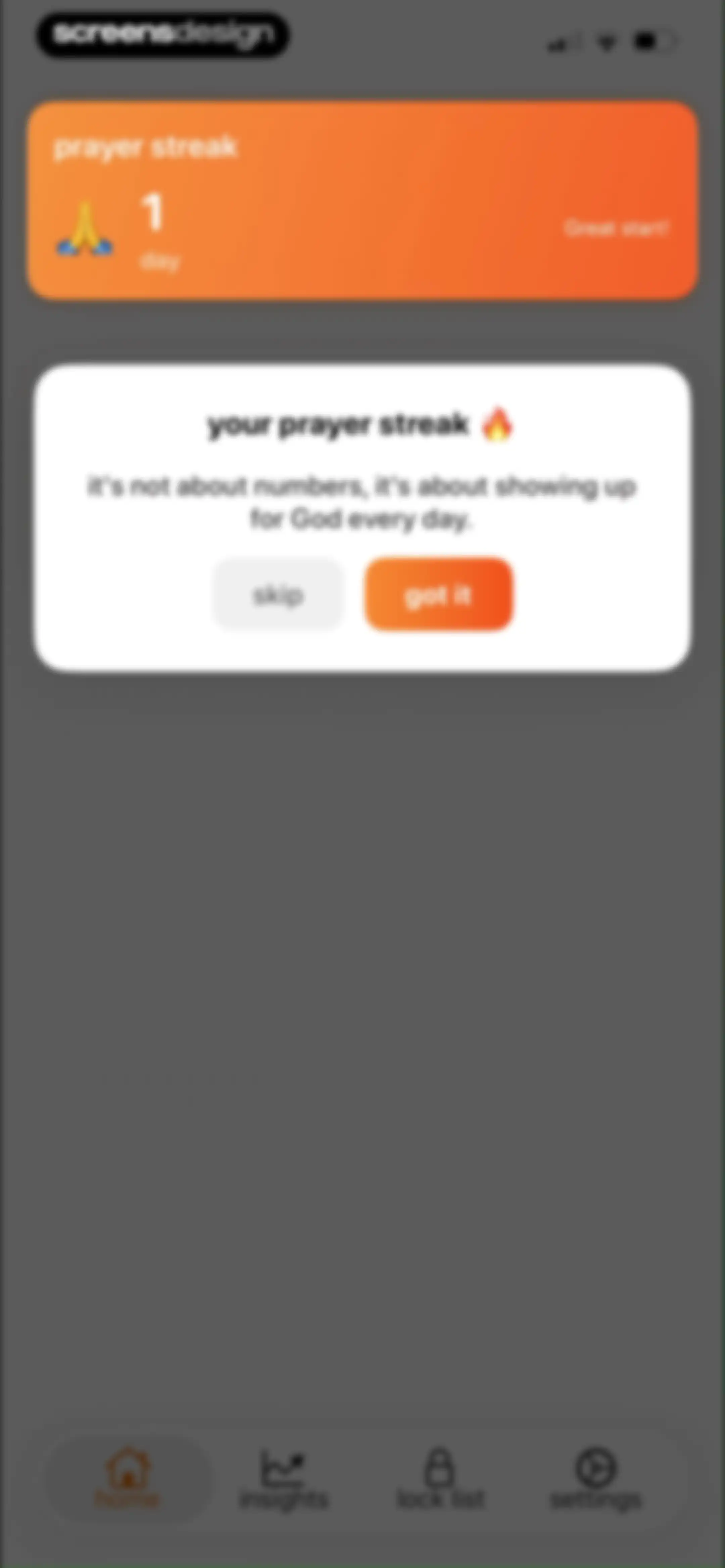 prayer lock: christian focus screen 62