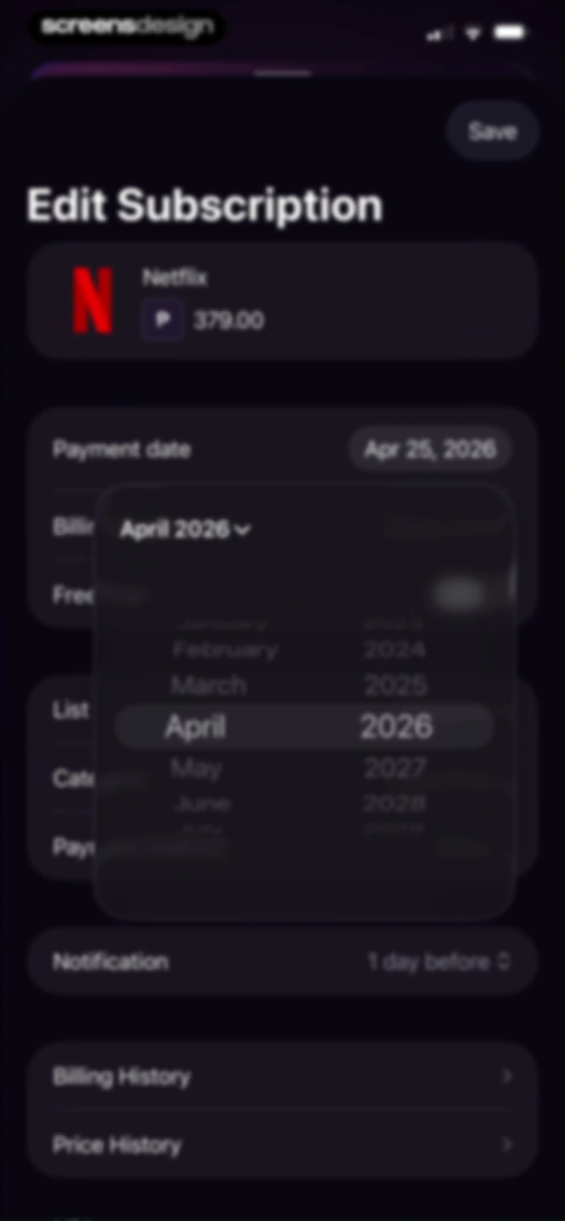 Subscription Manager: Orbit screen 13