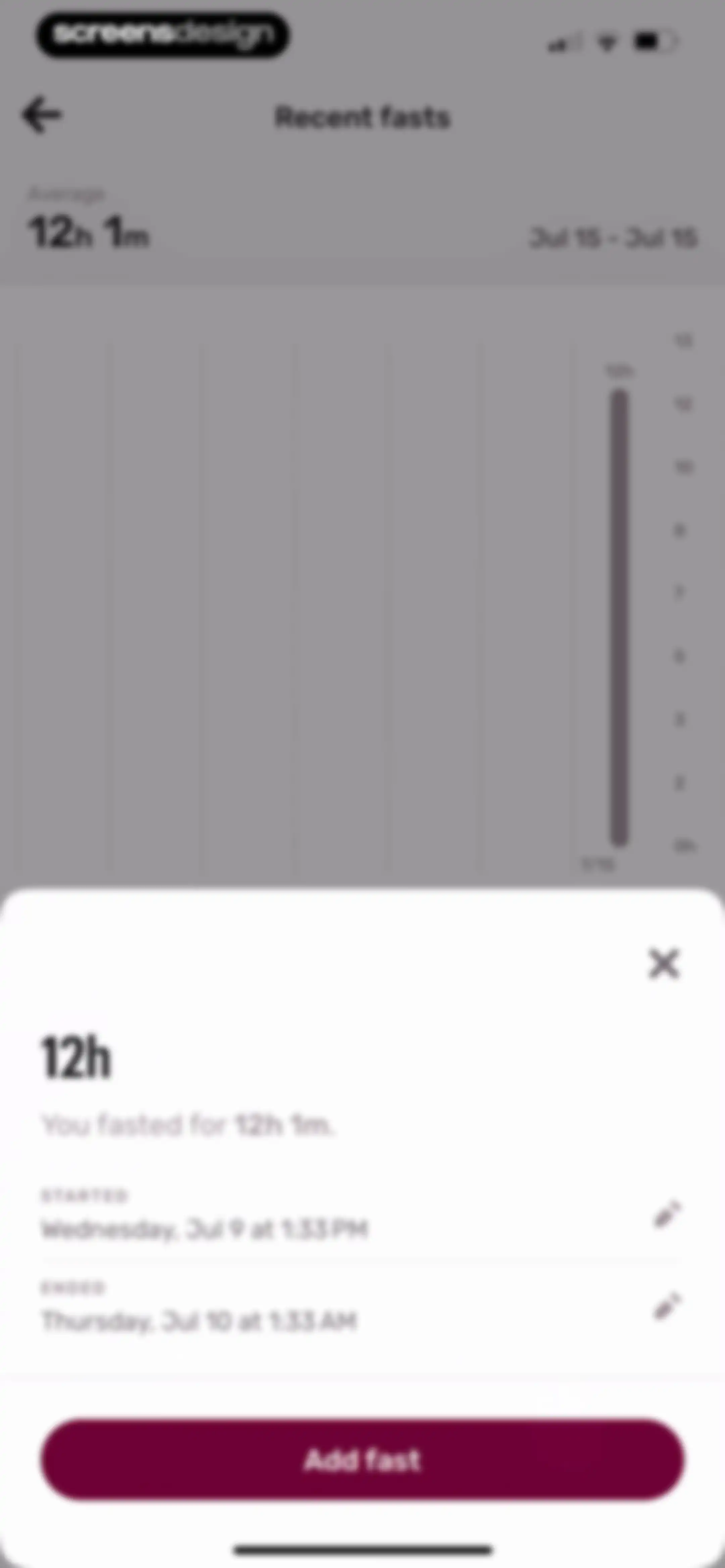 Zero: Fasting & Food Tracker screen 133