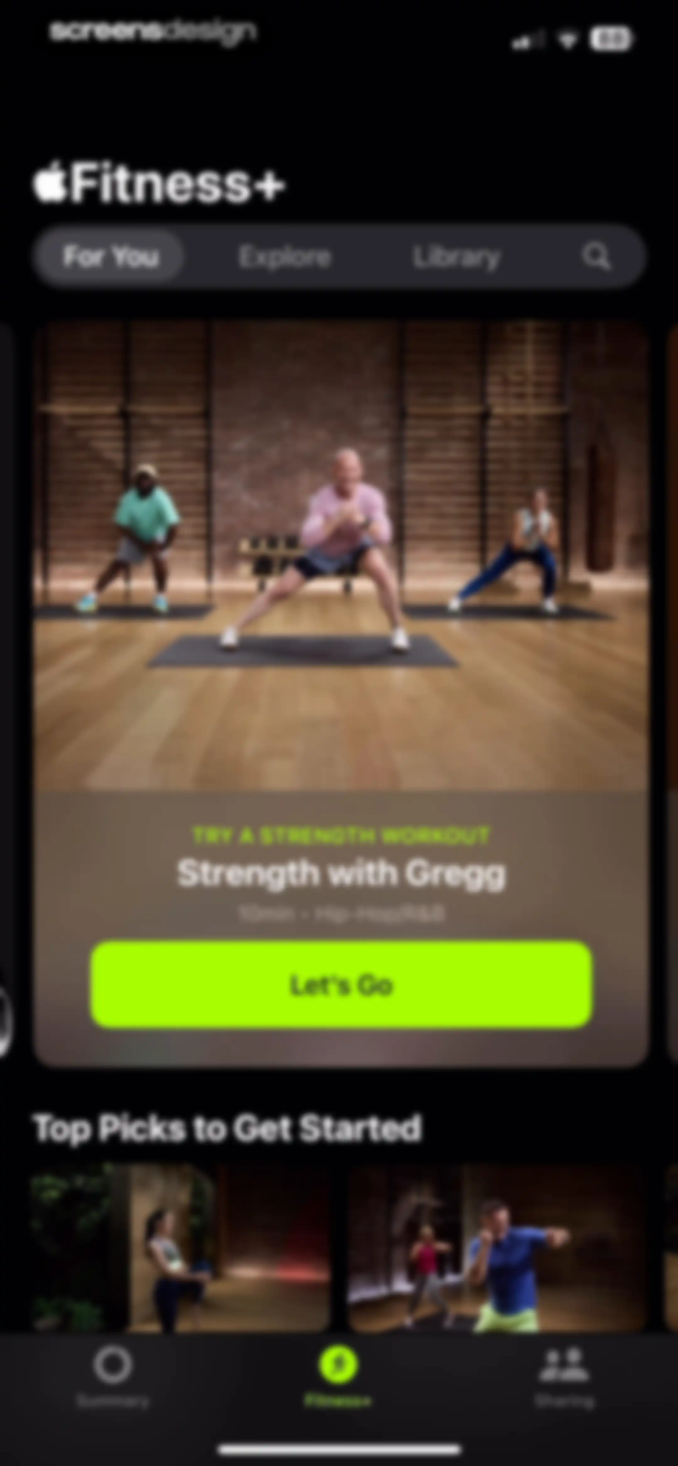 Apple Fitness screen 85