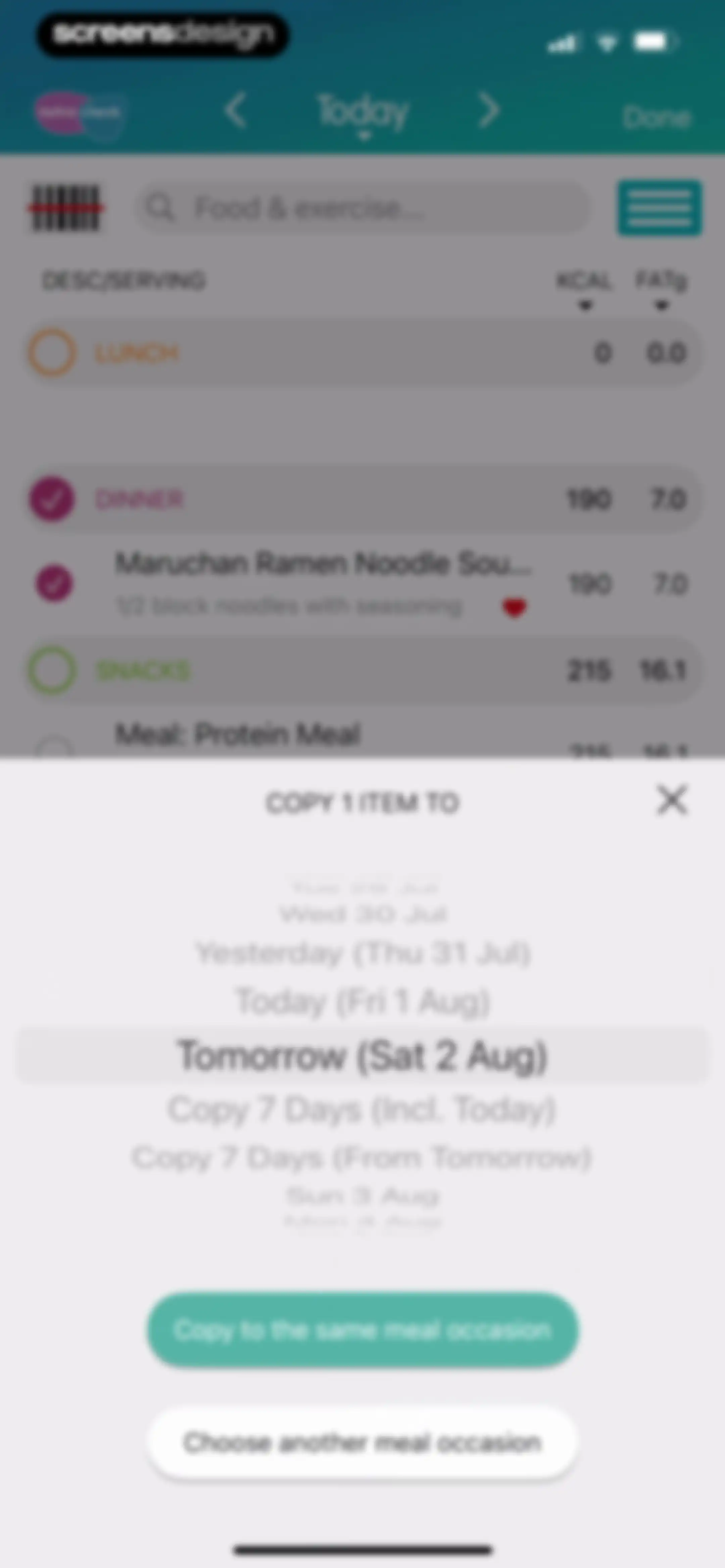 Calorie Counter + screen 58