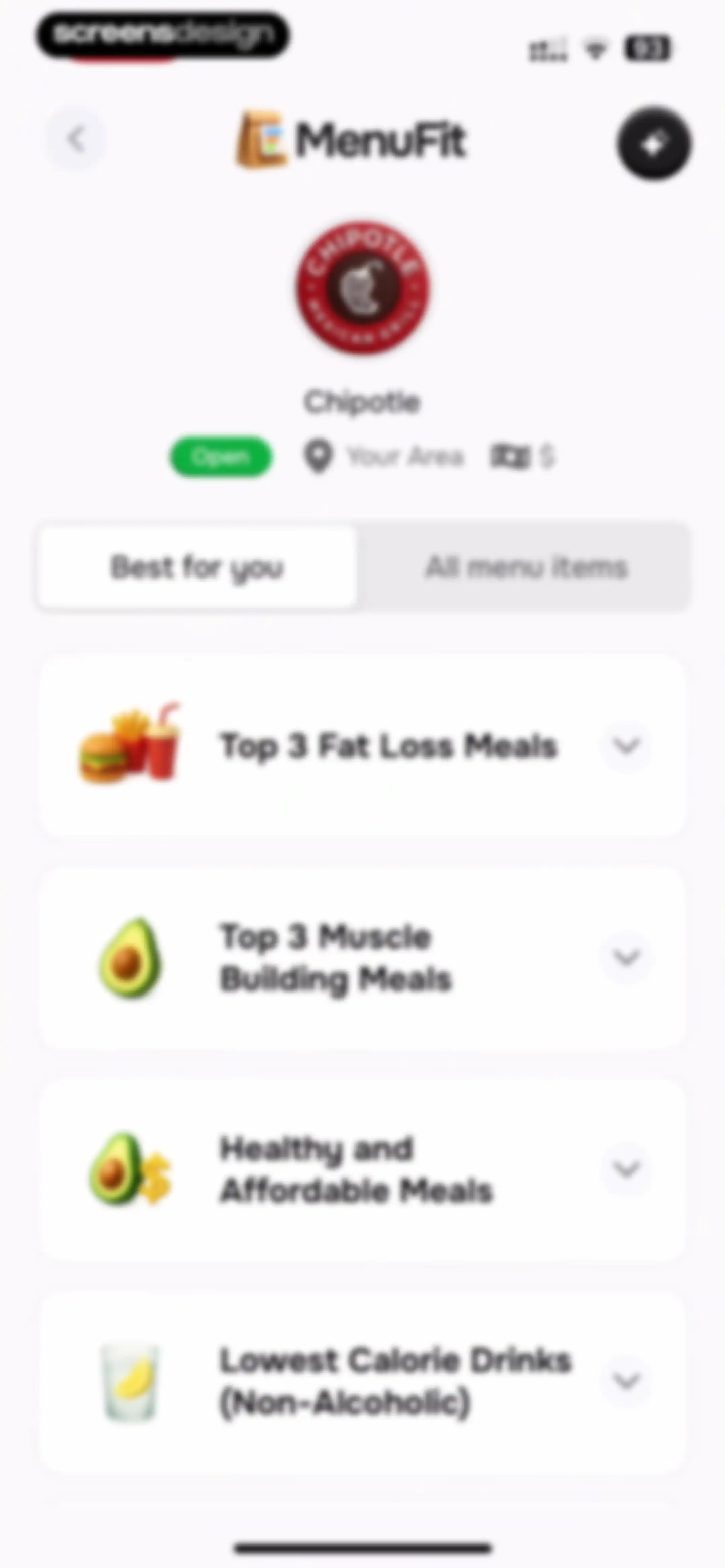 MenuFit - Healthy Eating Out screen 55