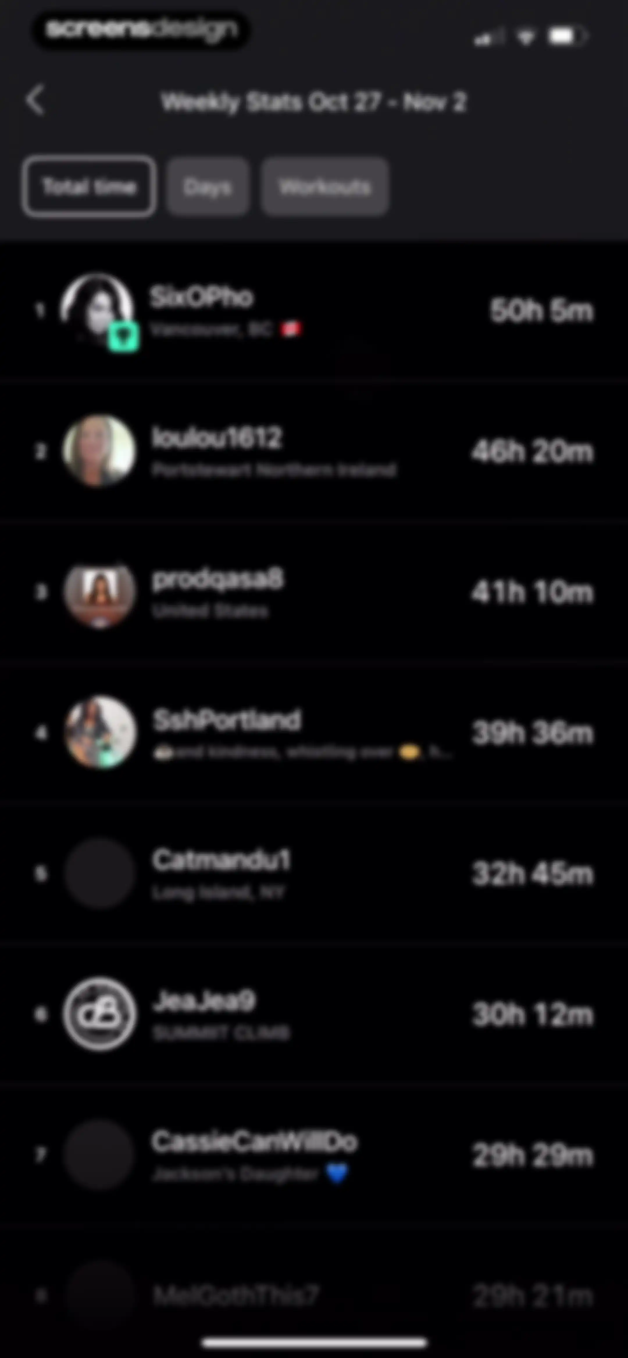 Peloton: Fitness & Workouts screen 190