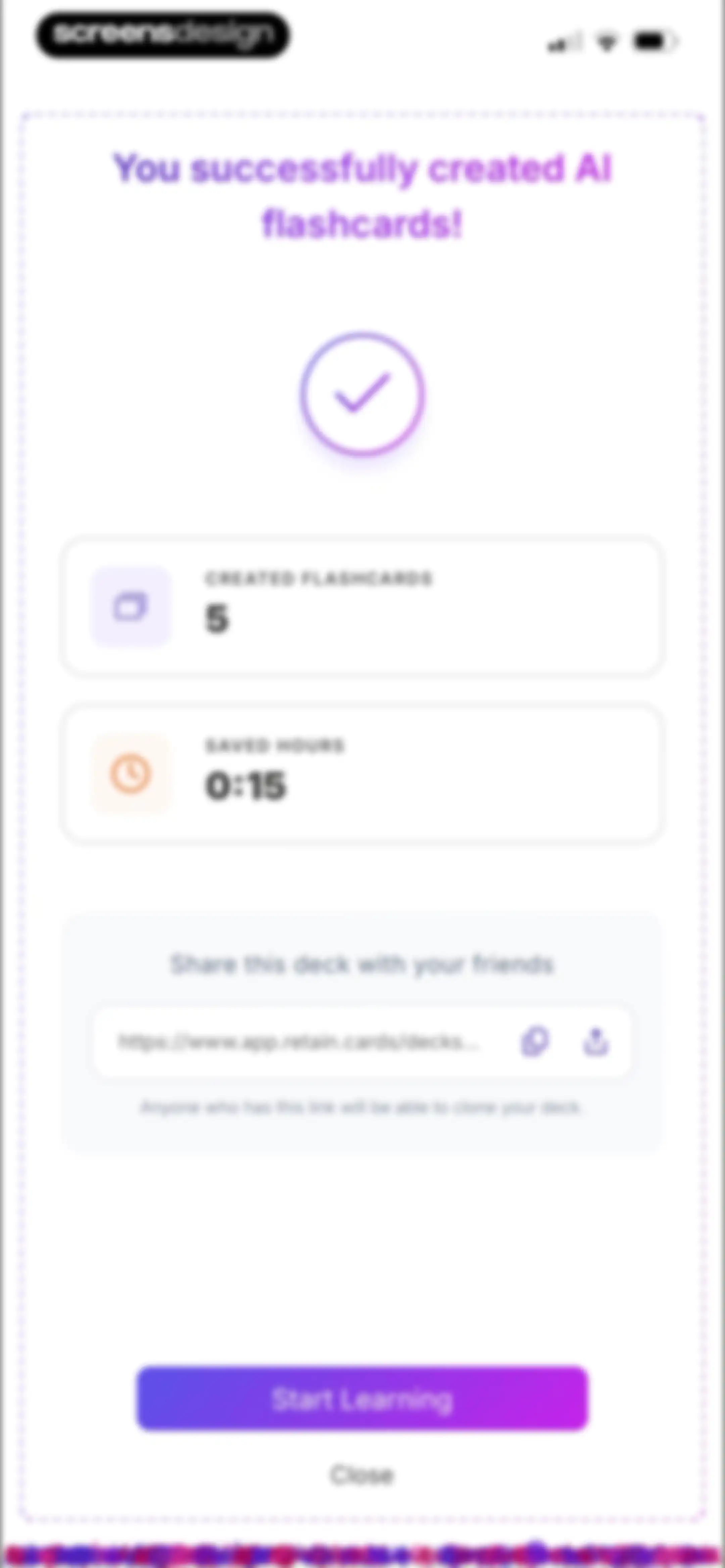 Retain Cards: AI Flashcards screen 96