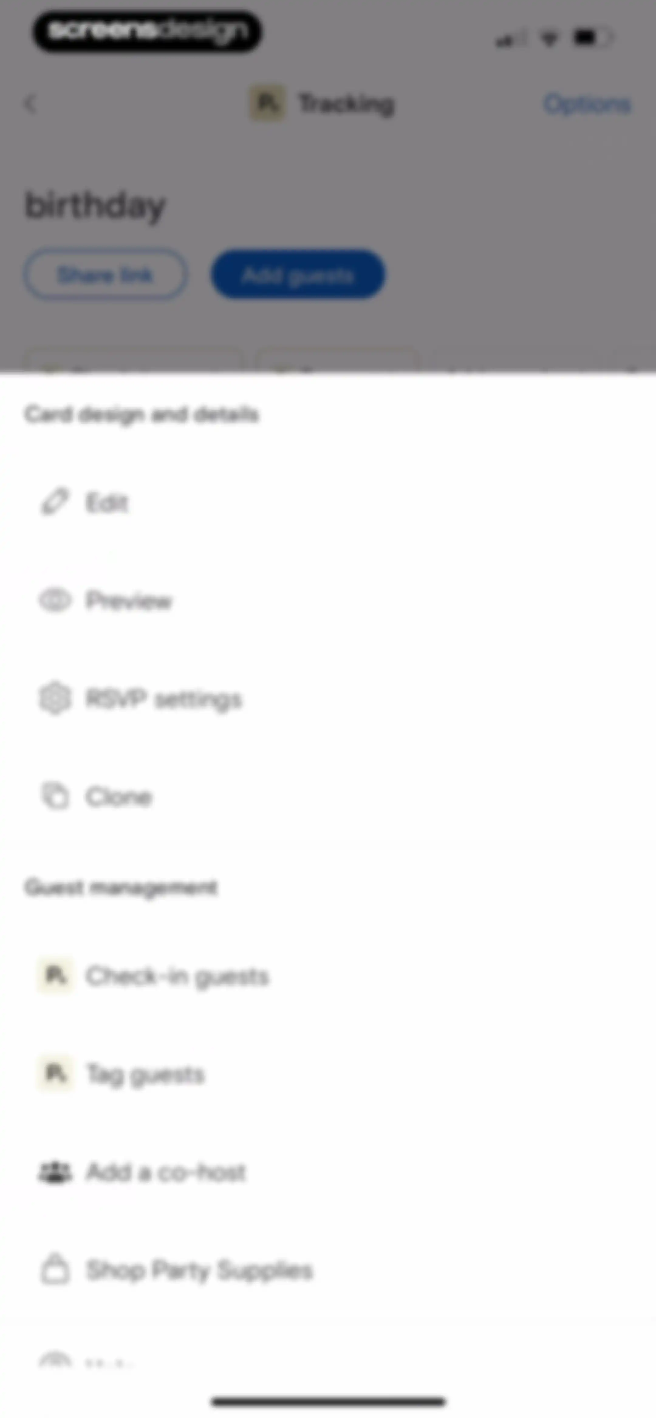 Paperless Post: Invitations screen 115