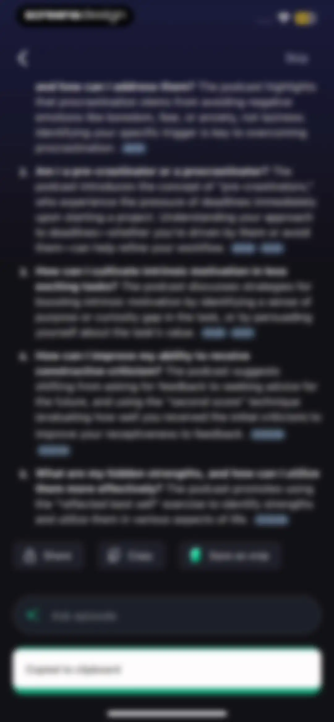 Snipd | AI Podcast Player screen 37