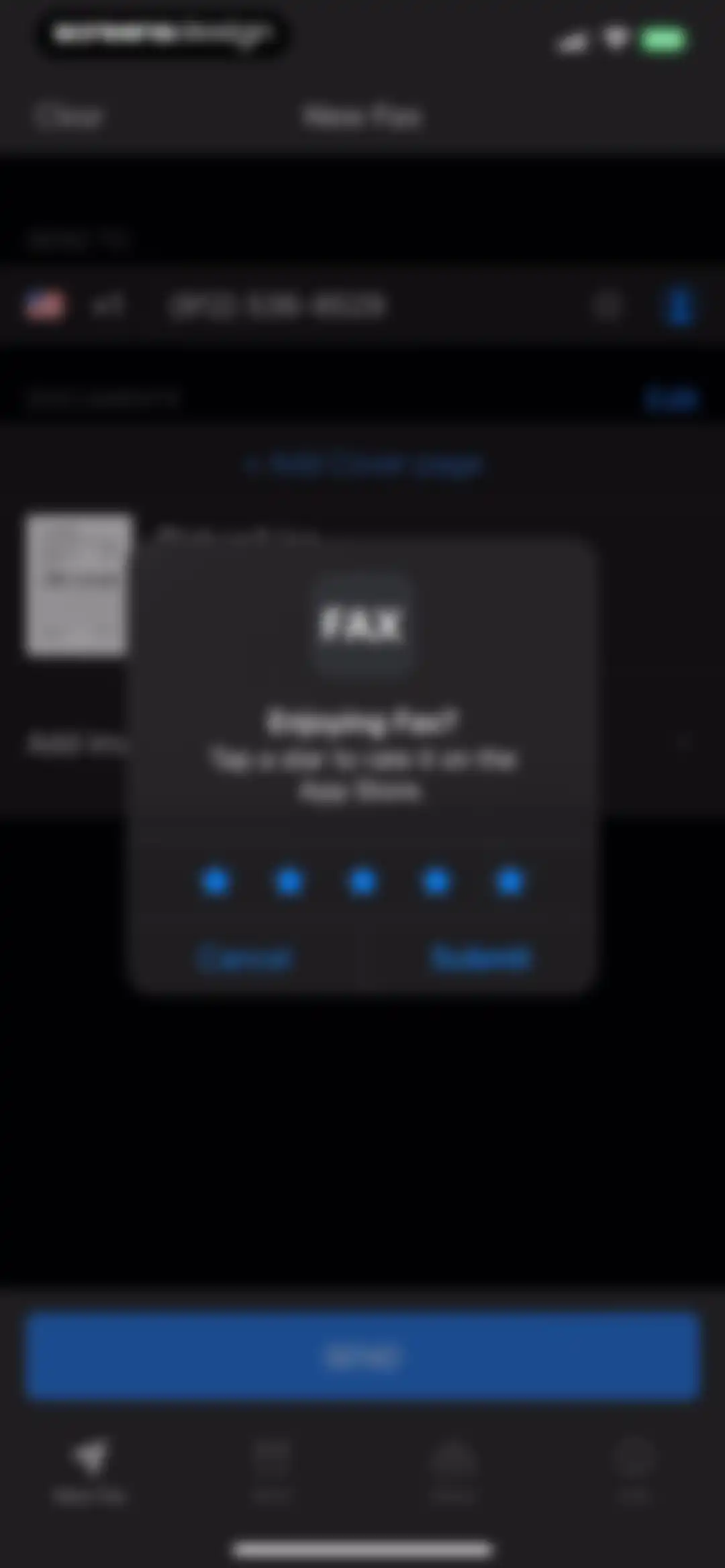 FAX from iPhone: Send Doc App screen 5