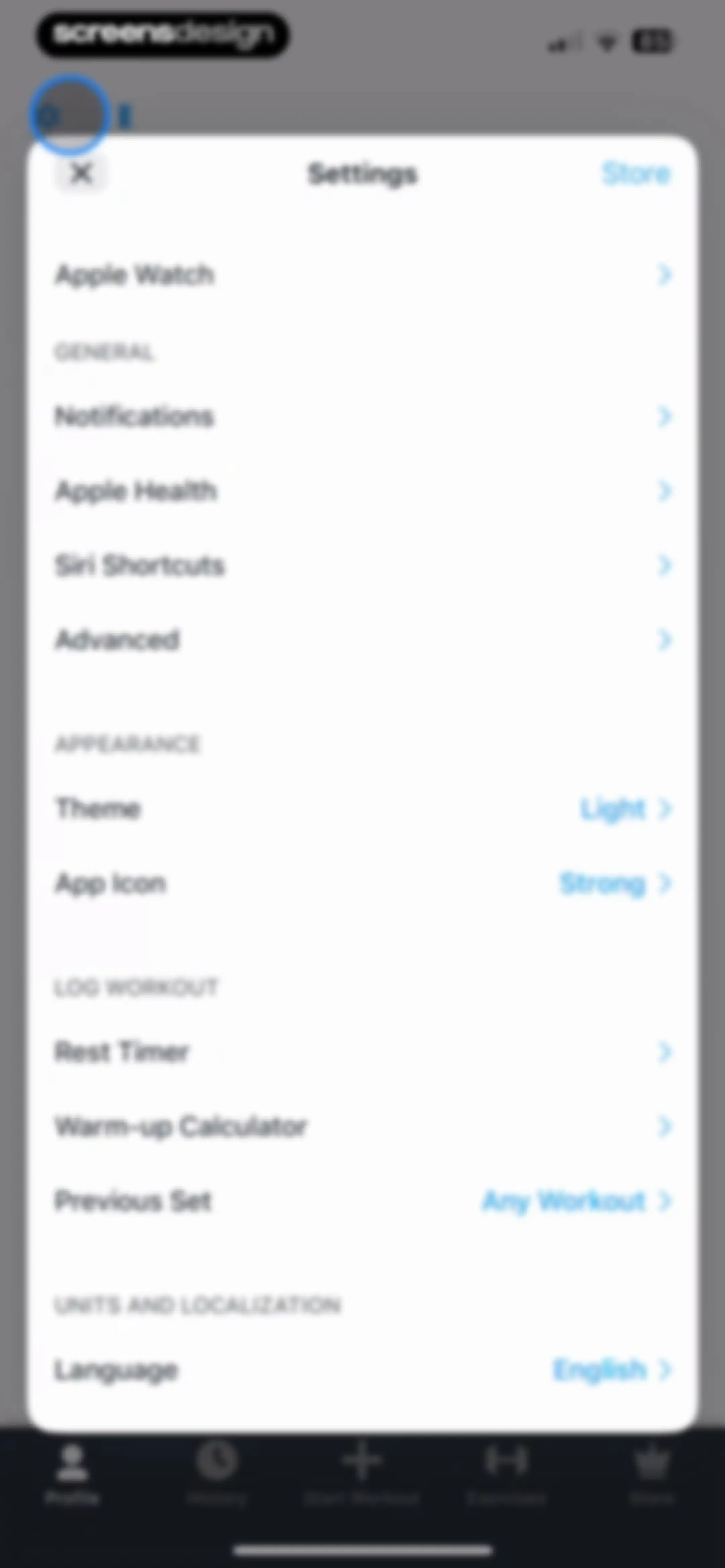 Strong Workout Tracker Gym Log screen 123