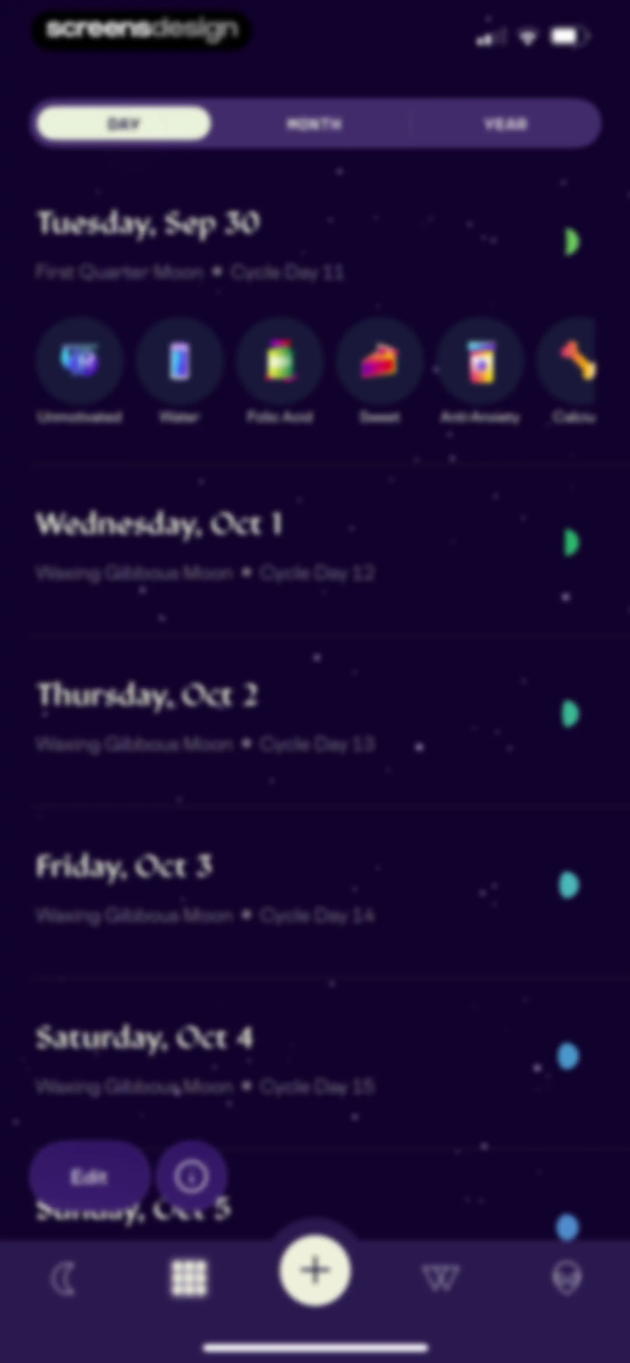 Stardust Period Tracker screen 104