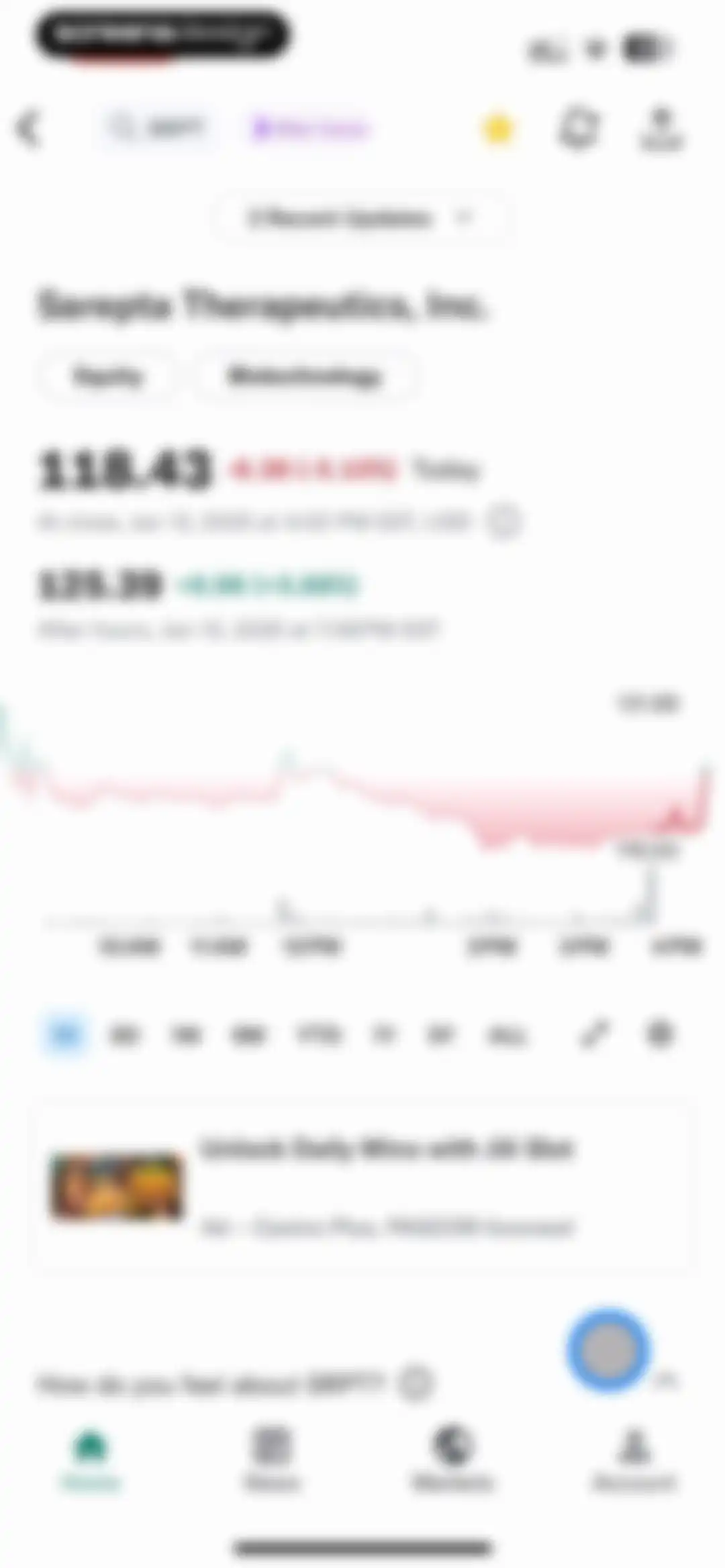 Yahoo Finance: Stocks, Markets screen 134