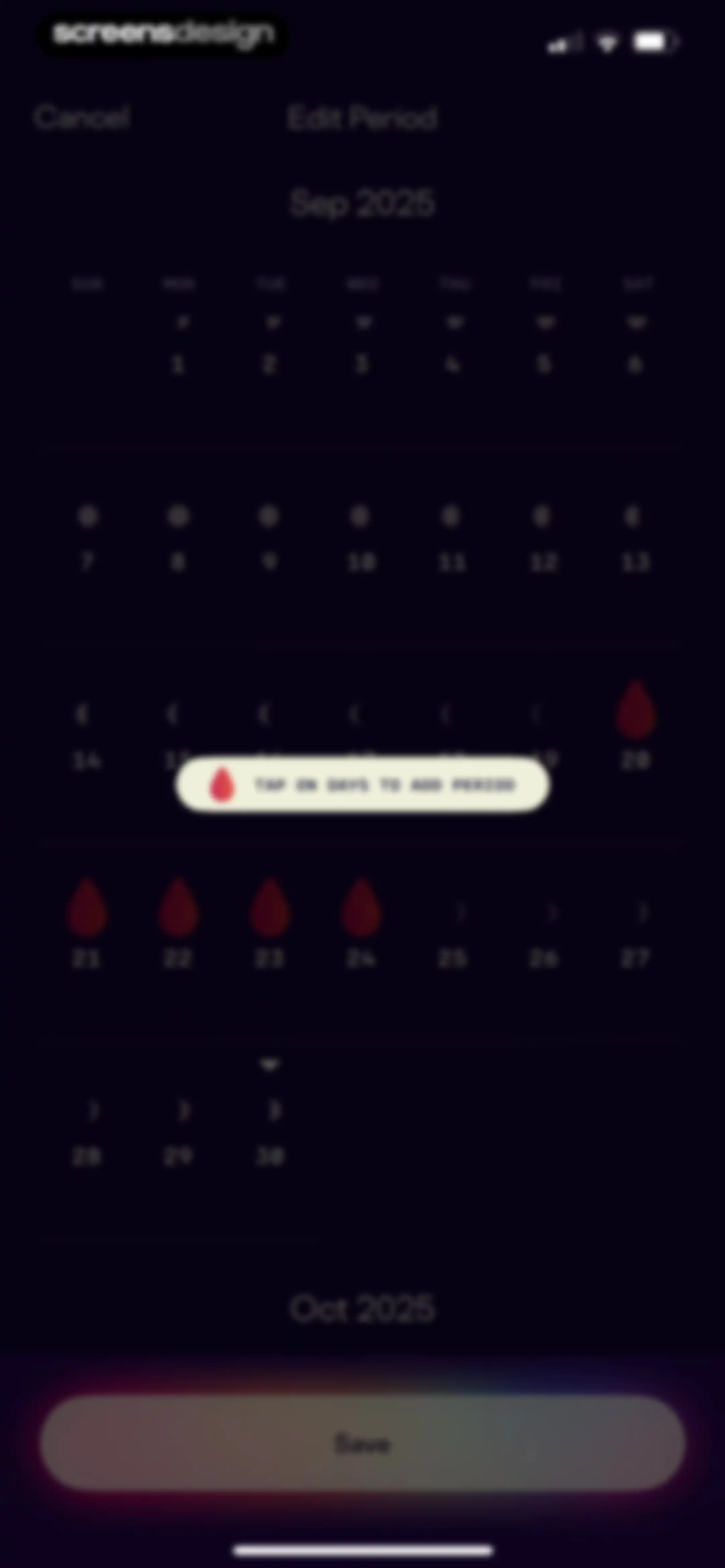 Stardust Period Tracker screen 31